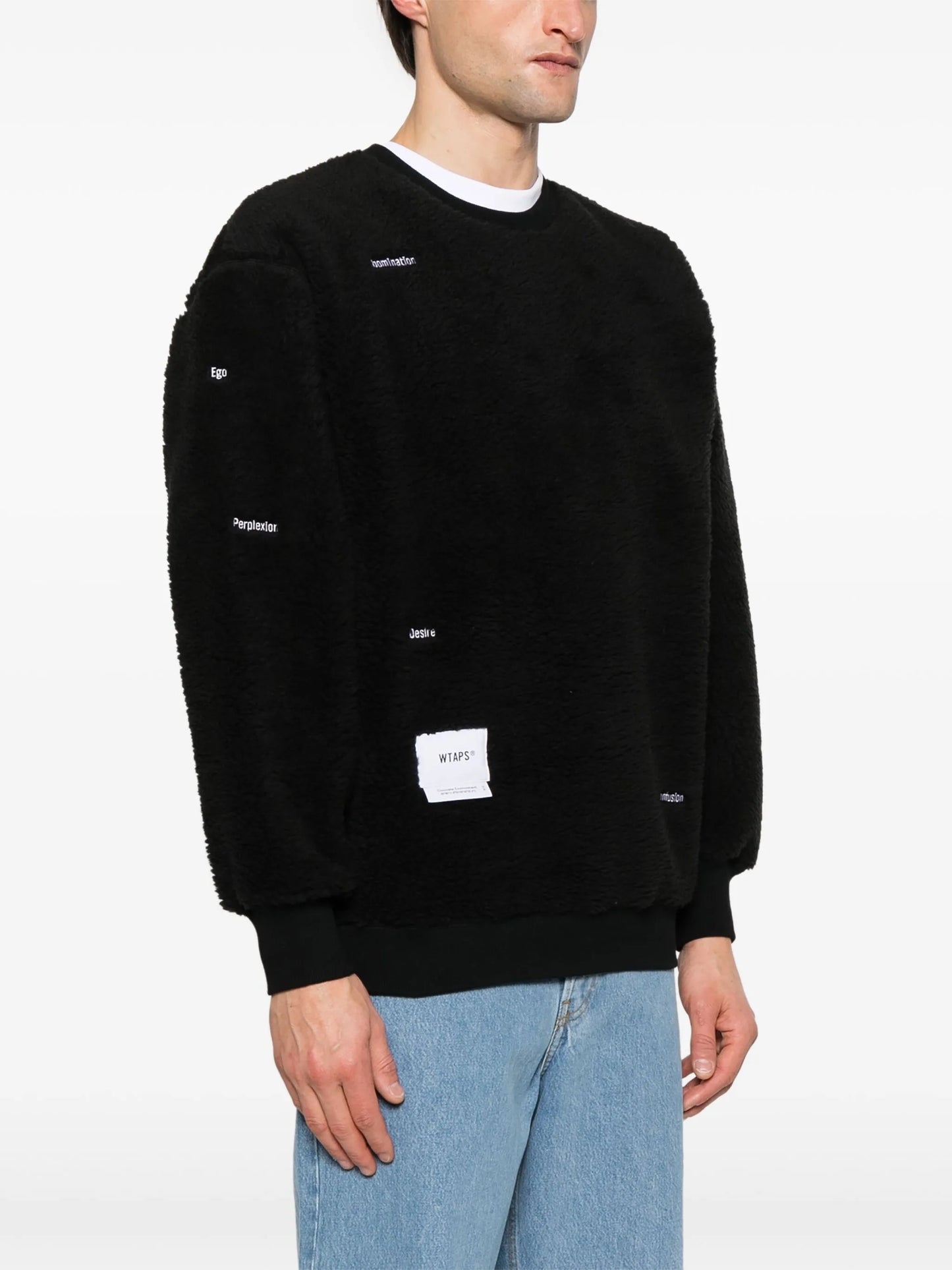 logo-patch fleece sweatshirt