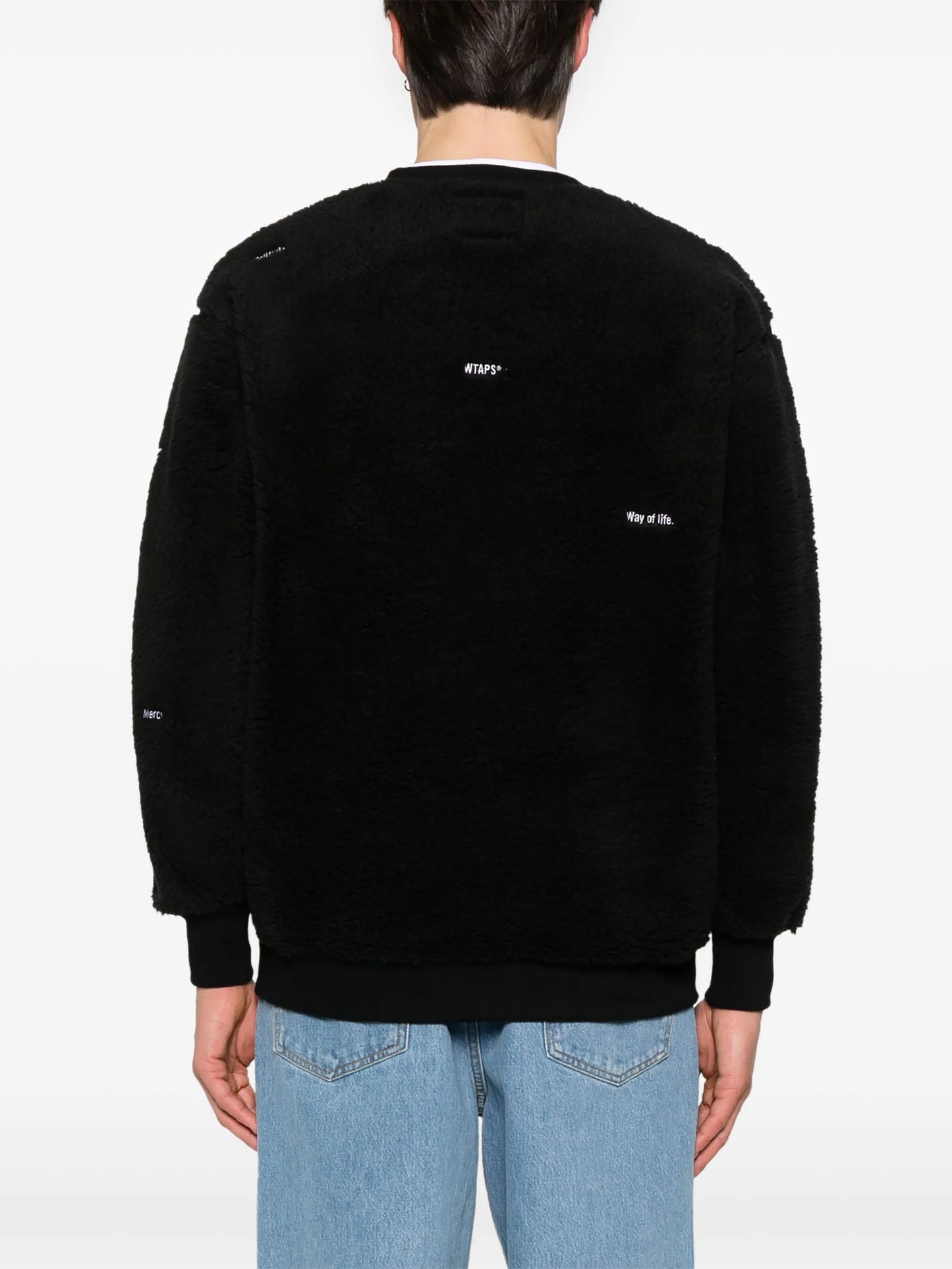 logo-patch fleece sweatshirt
