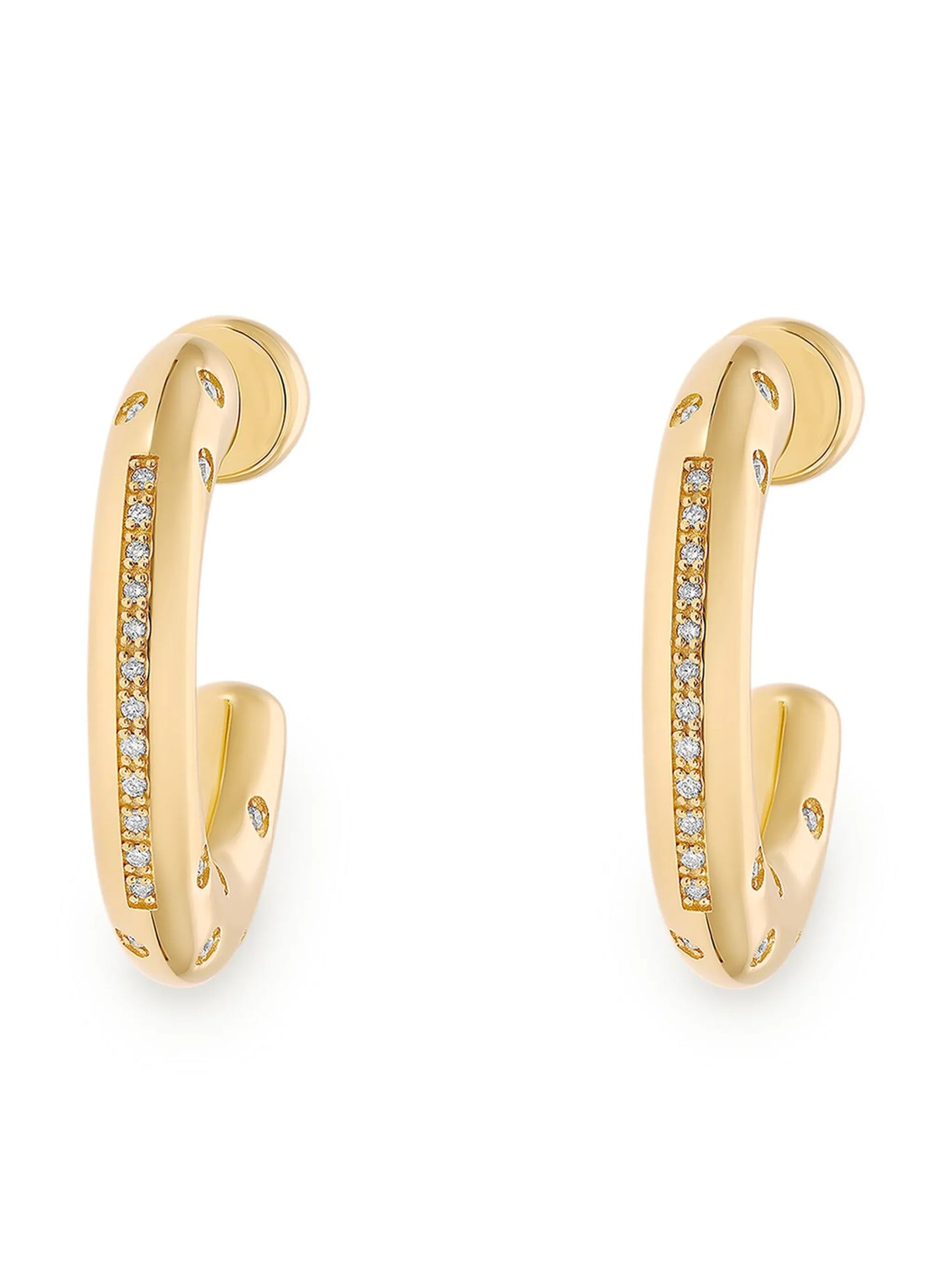14kt yellow gold large Peggy diamond earrings