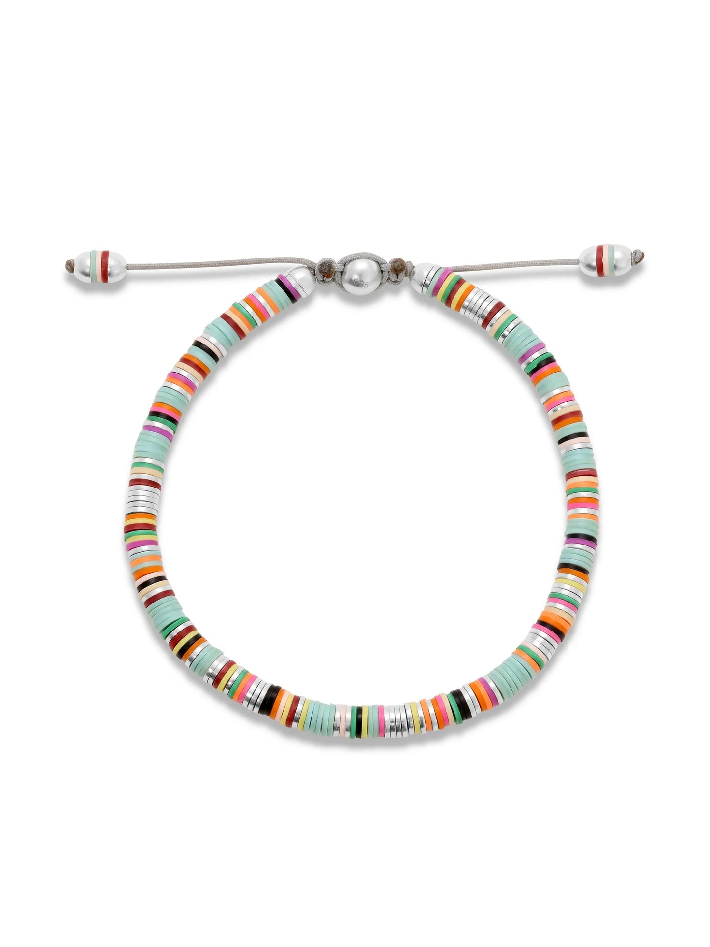Malli African Disc Bracelet In LT Blue Mix
