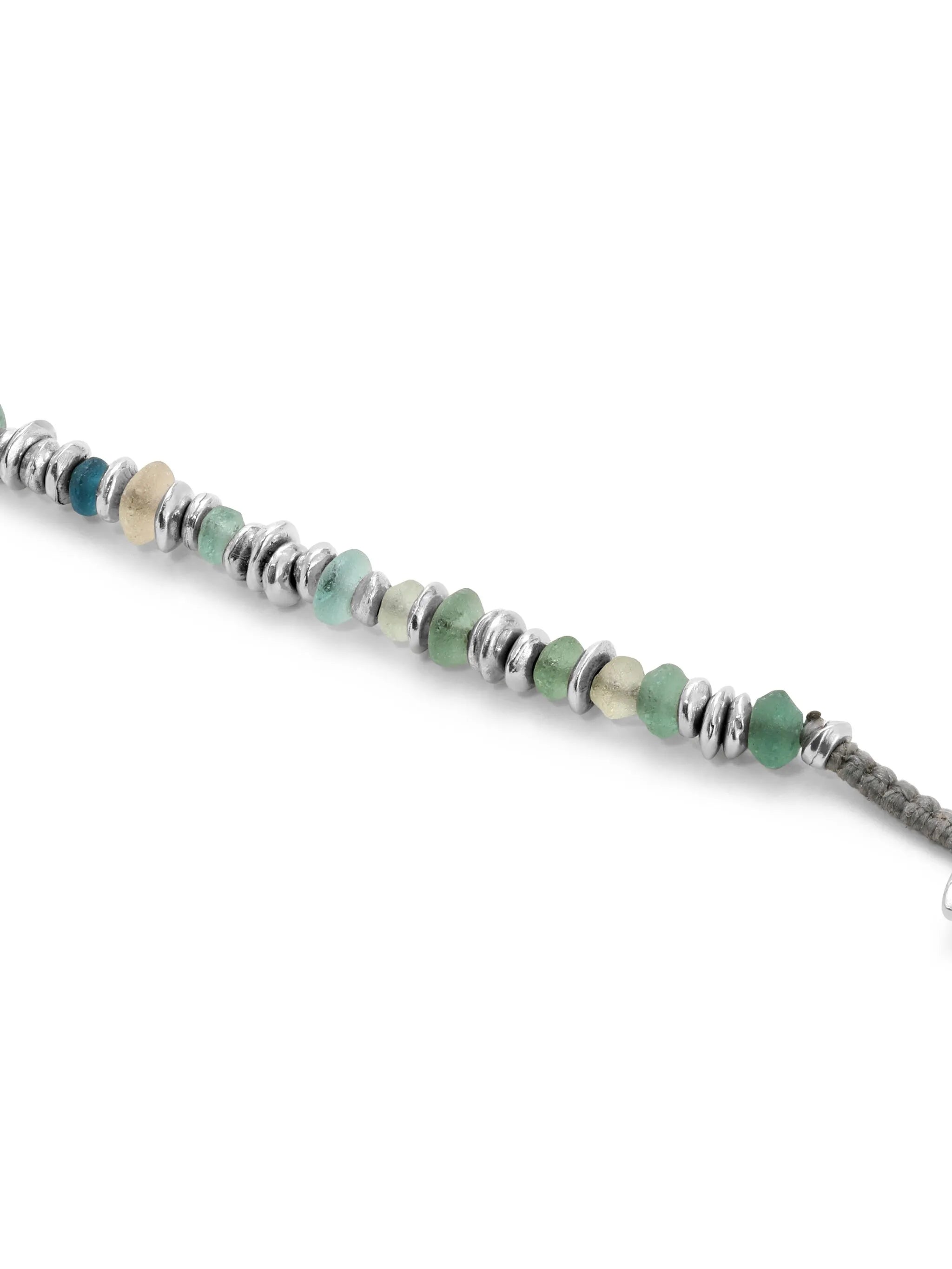 Pilla Bracelet with Green Roman Glass