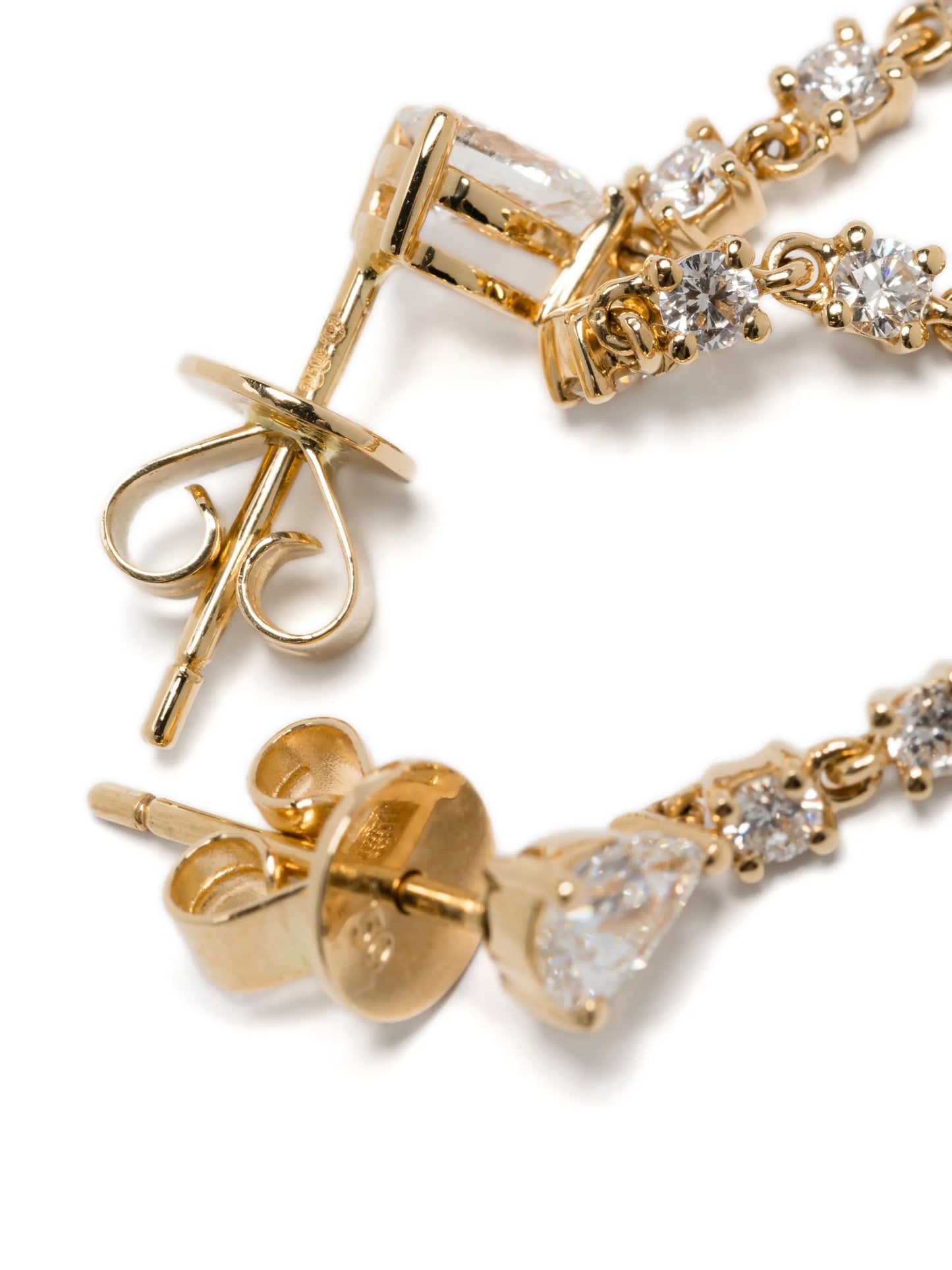 14K yellow gold diamond drop earring