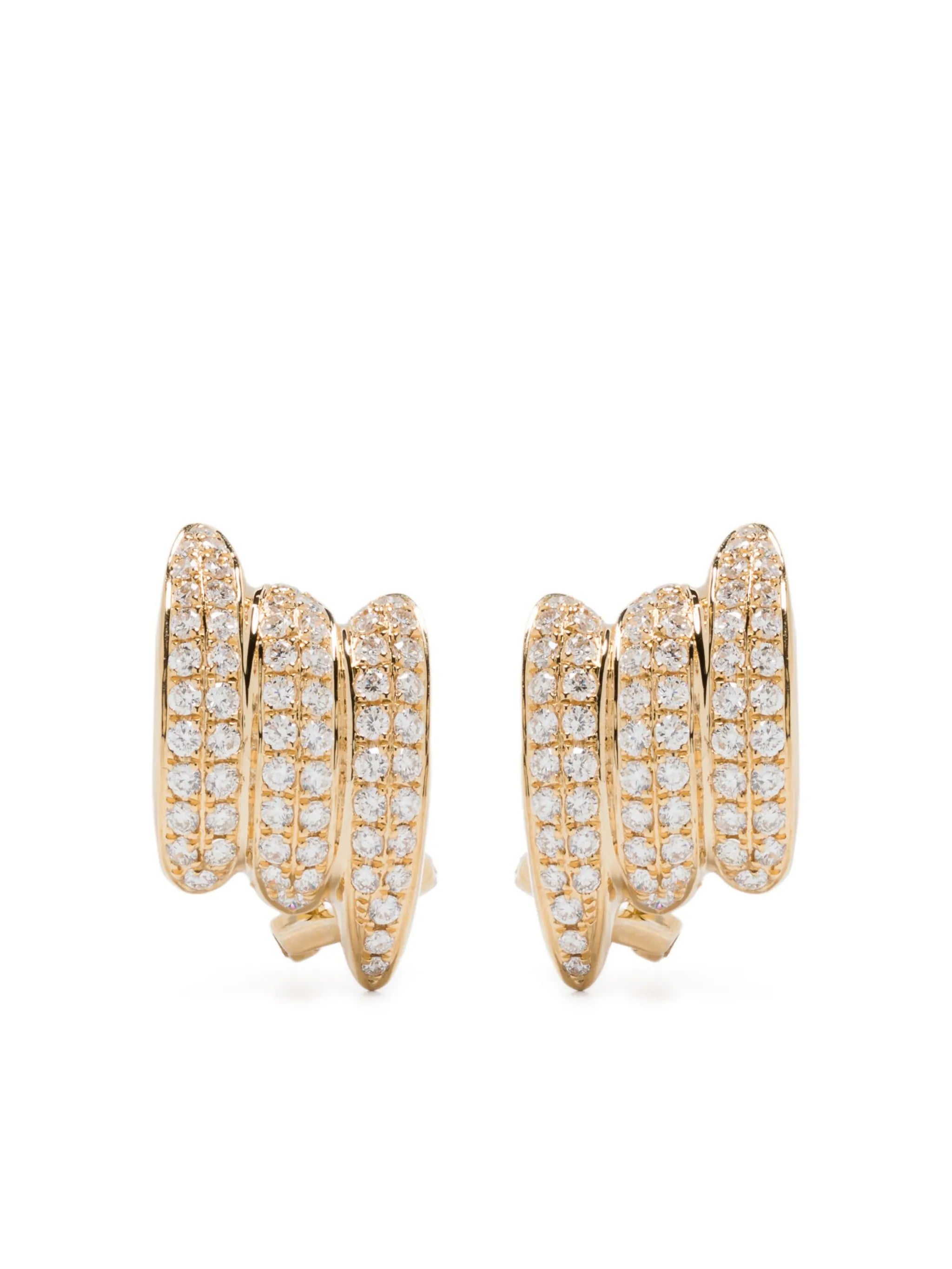 18K yellow gold small Clair diamond earrings