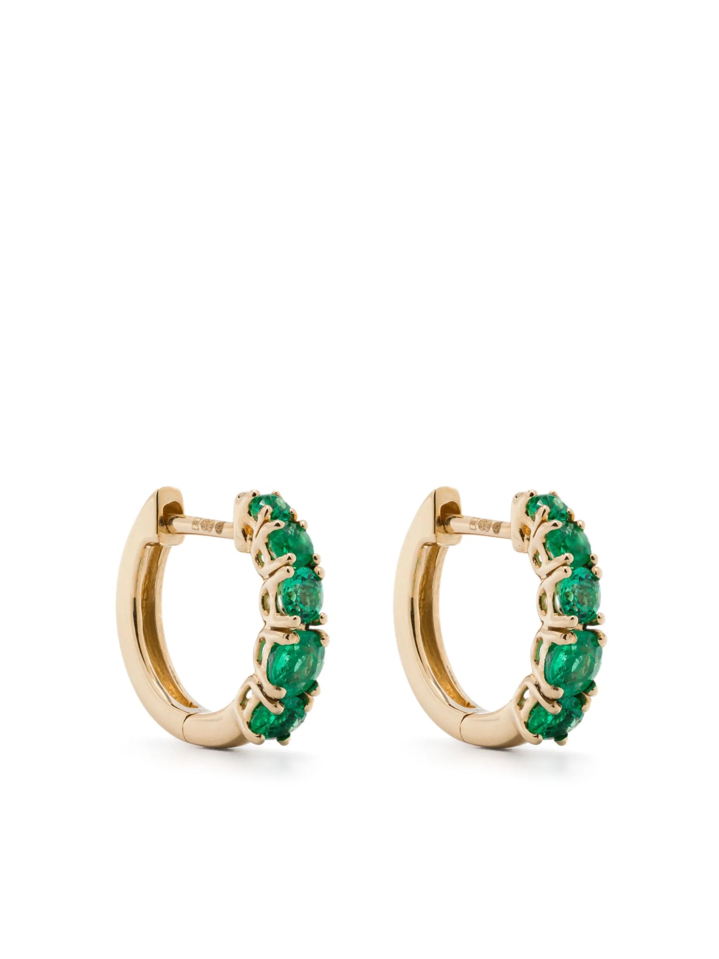 18K yellow gold emerald earrings