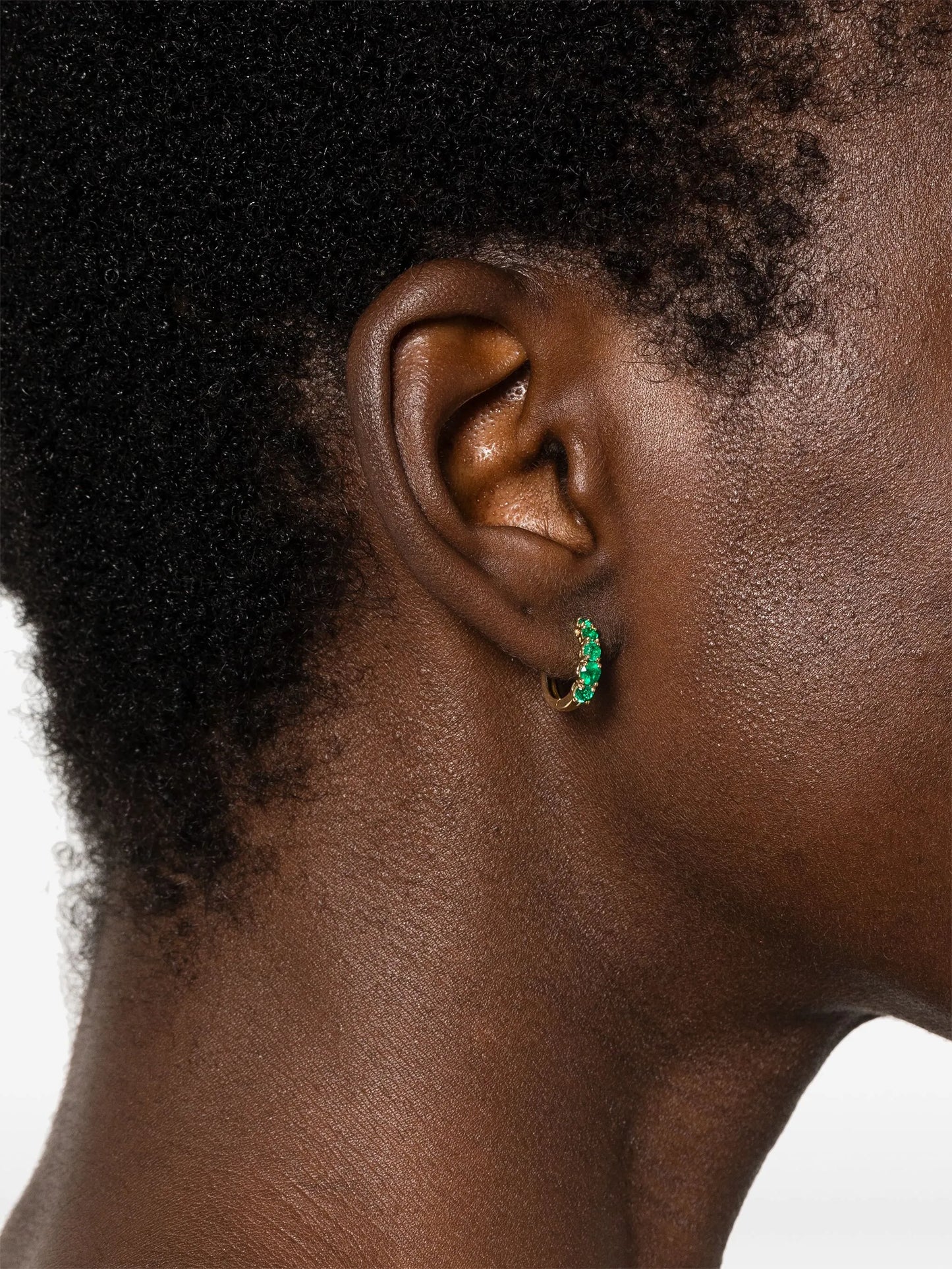 18K yellow gold emerald earrings
