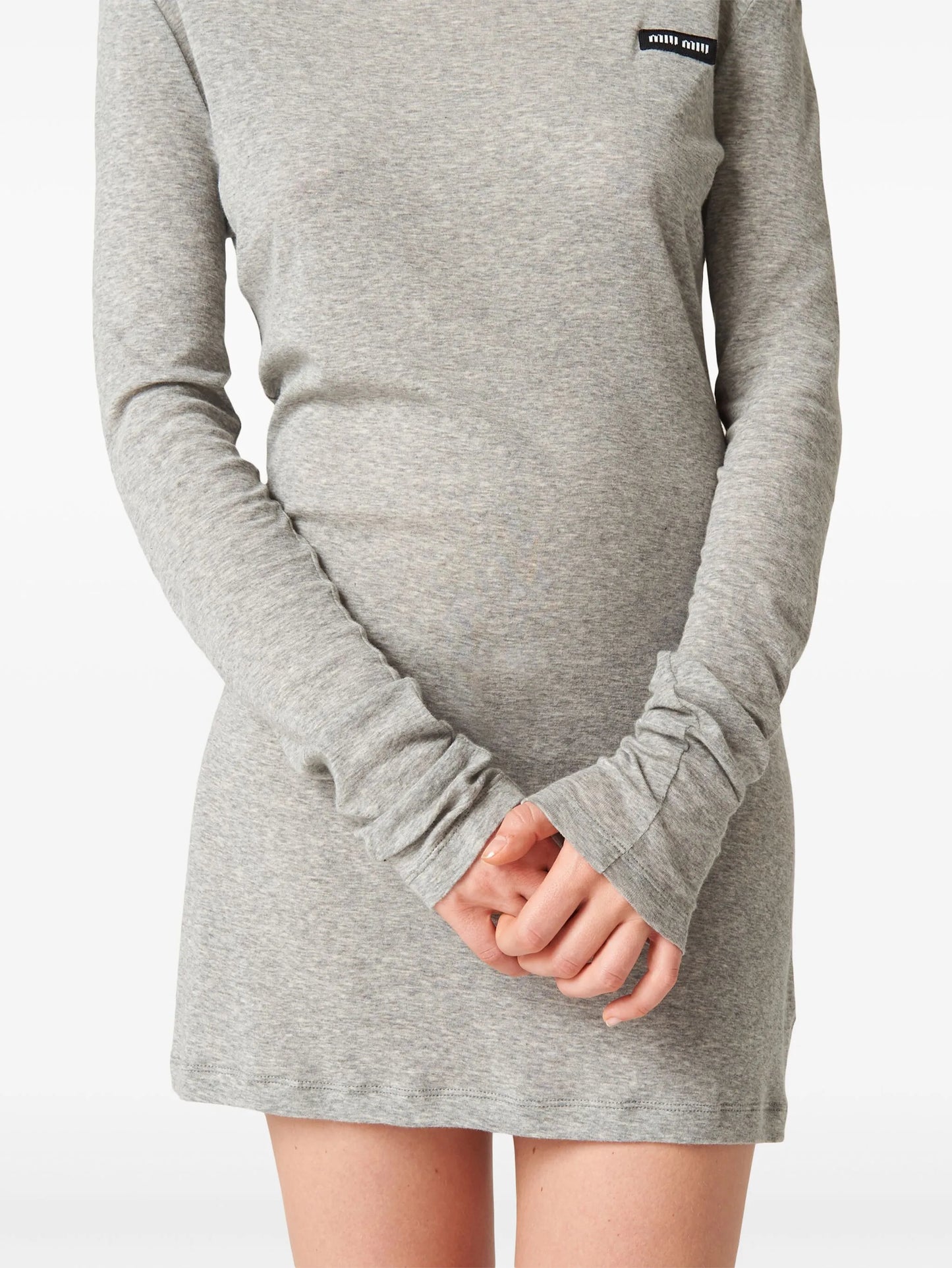 ribbed knit jersey dress