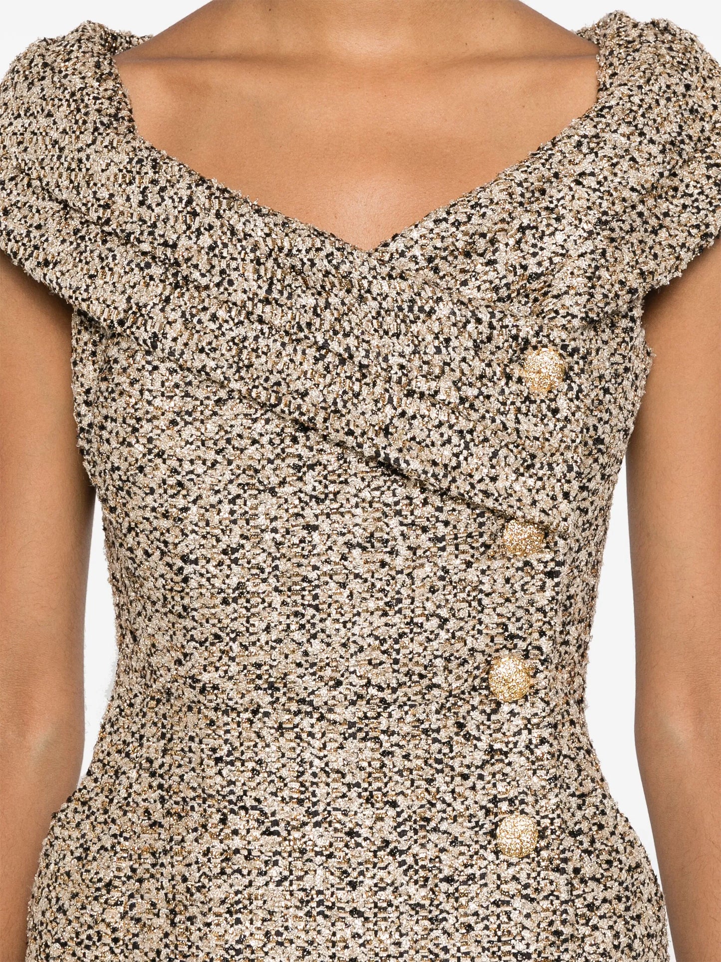lurex tweed midi dress