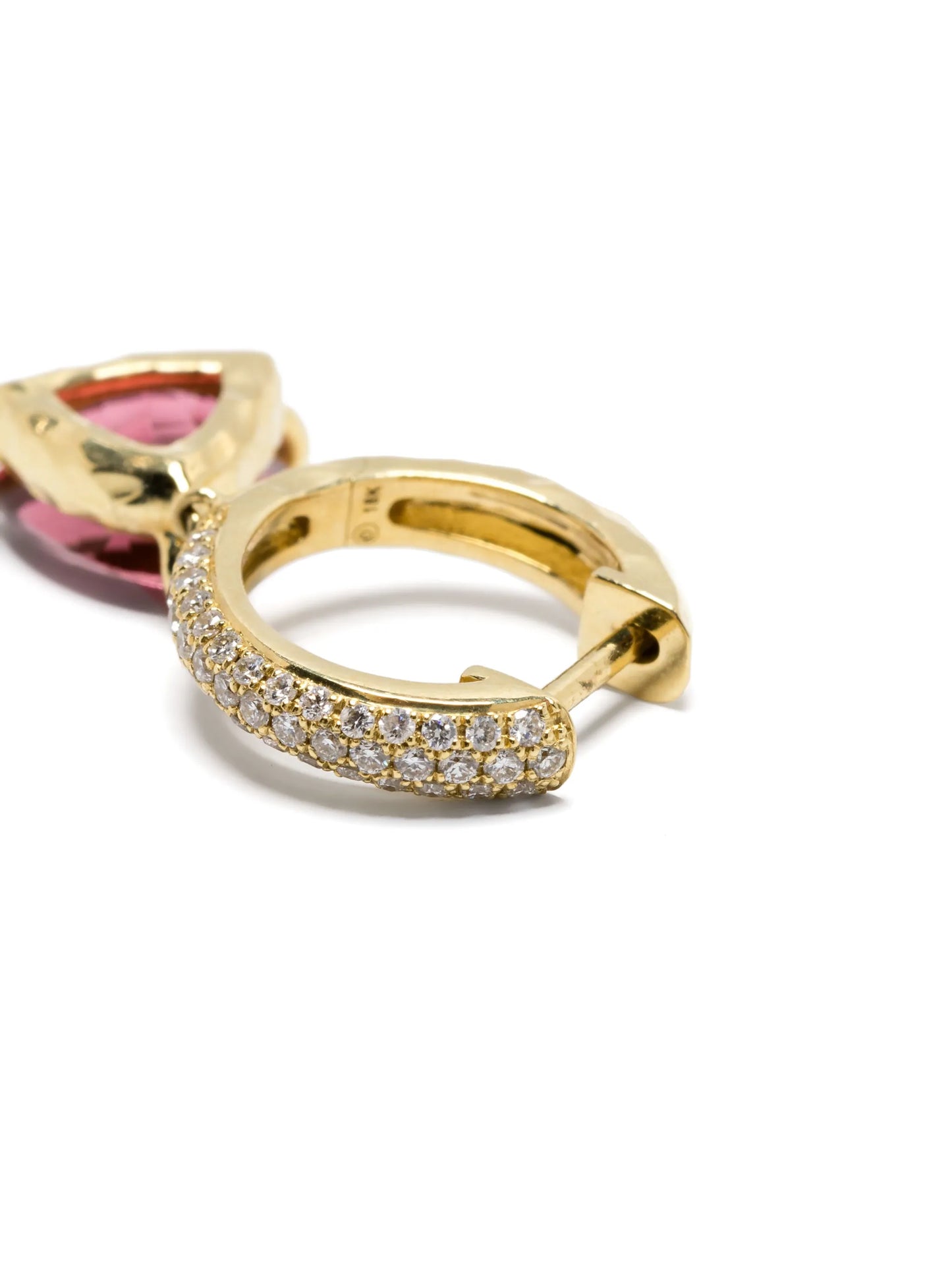 18kt yellow gold Crescent Coast tourmaline and diamond earrings