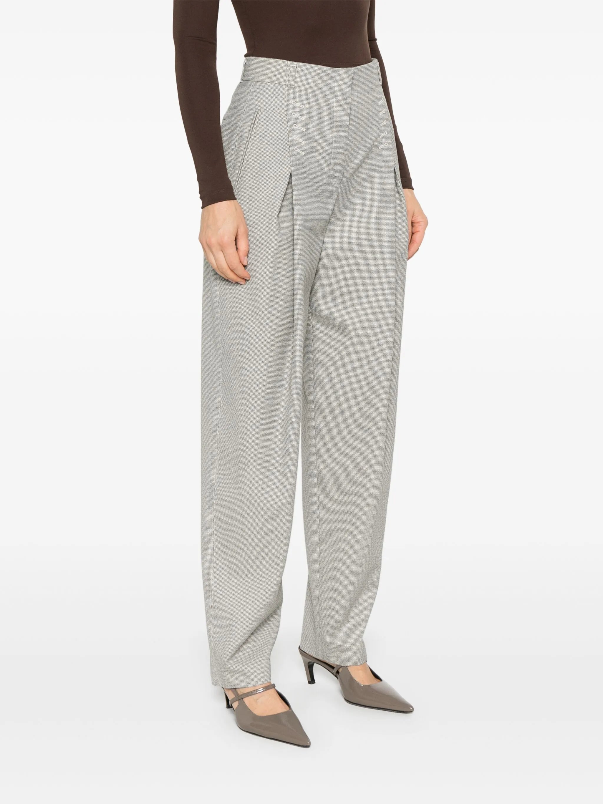 micro check trousers