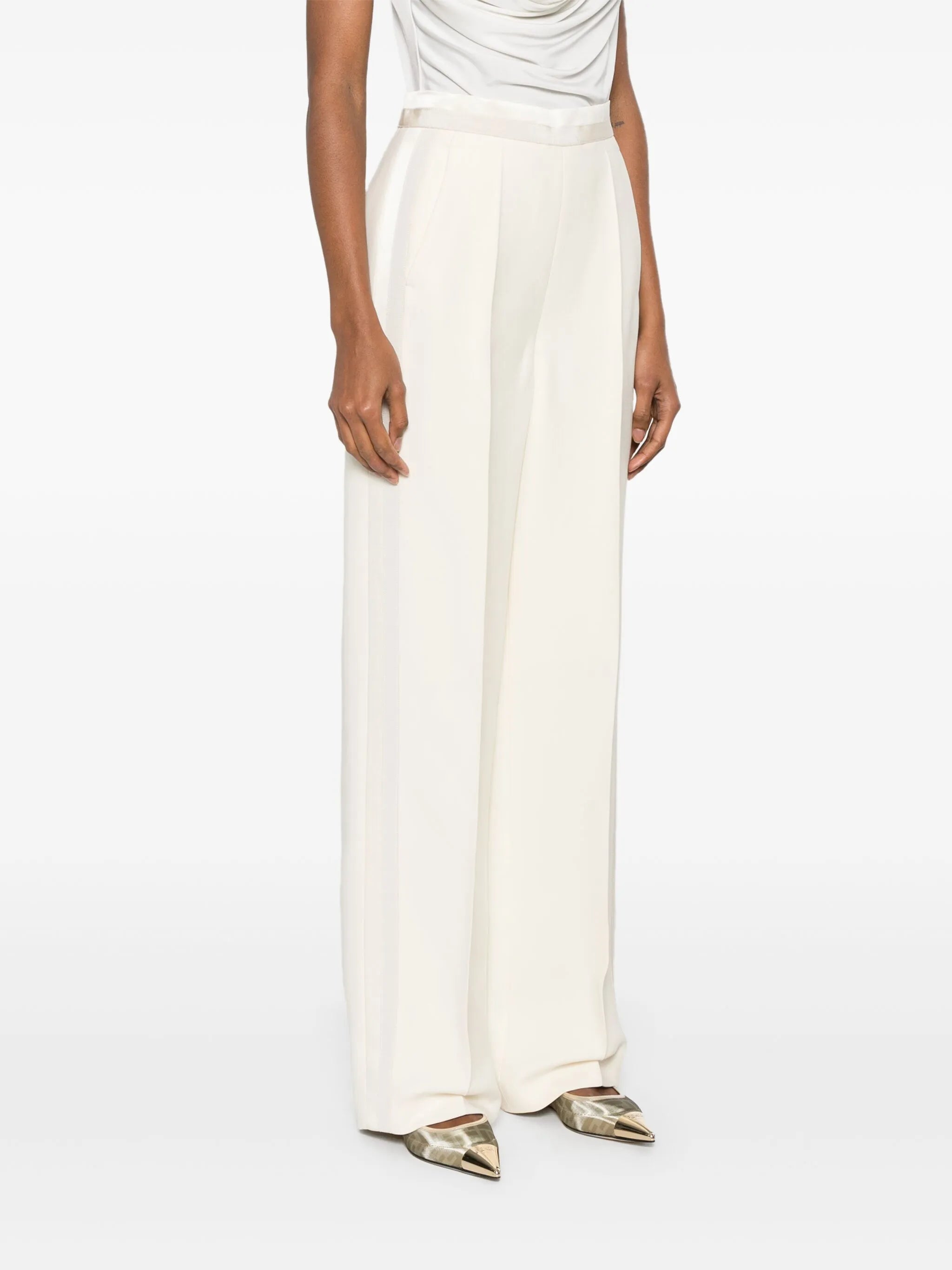 panelled wide-leg trousers