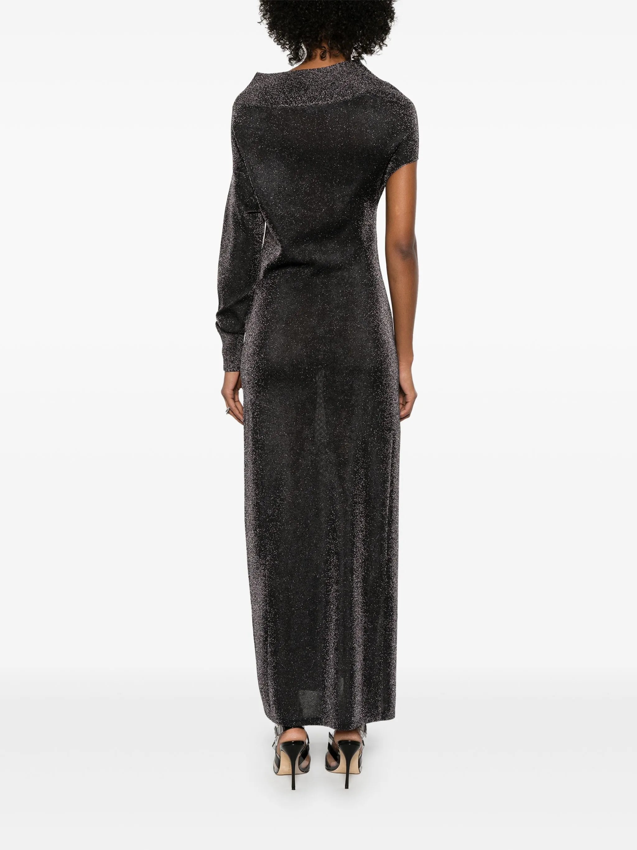 draped lurex gown