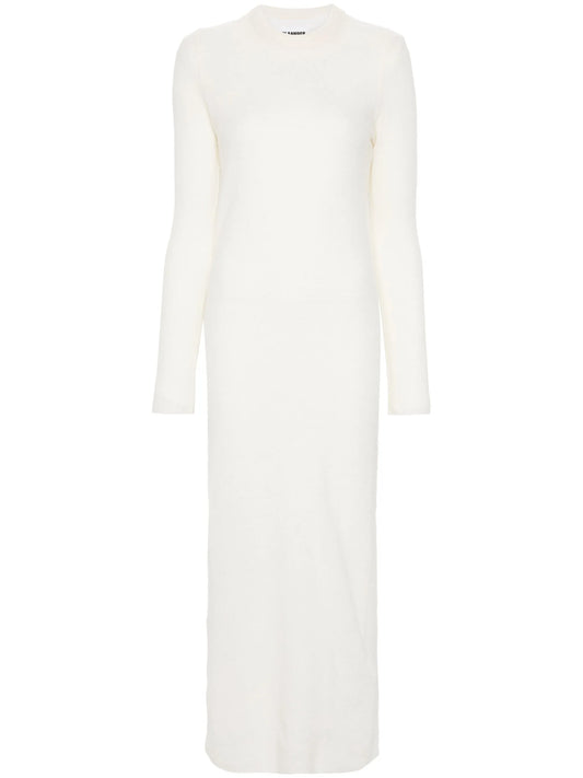 layered wool midi dress