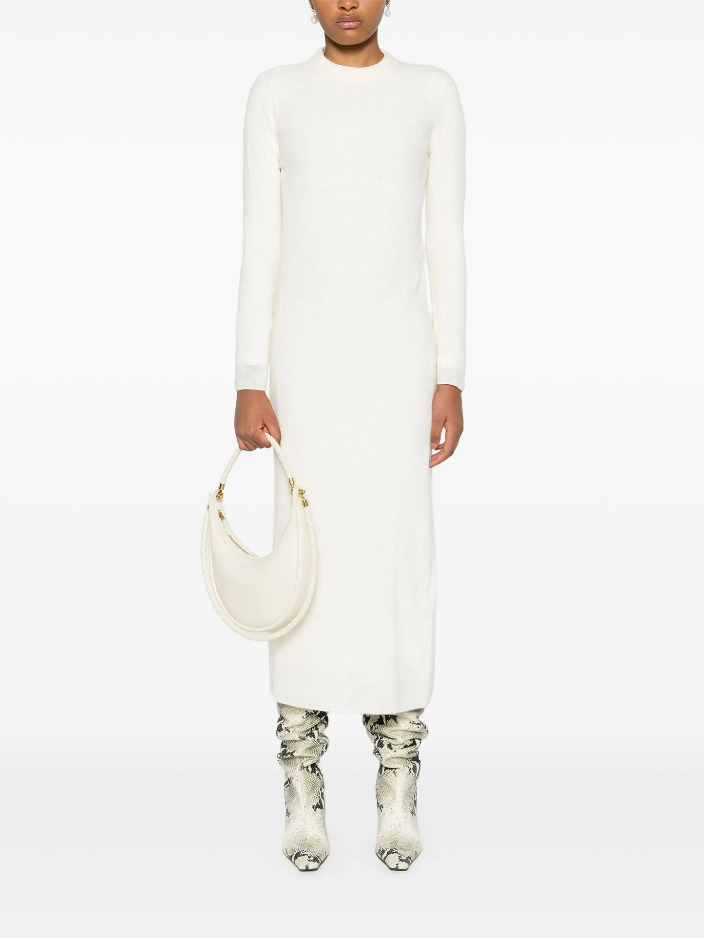 layered wool midi dress
