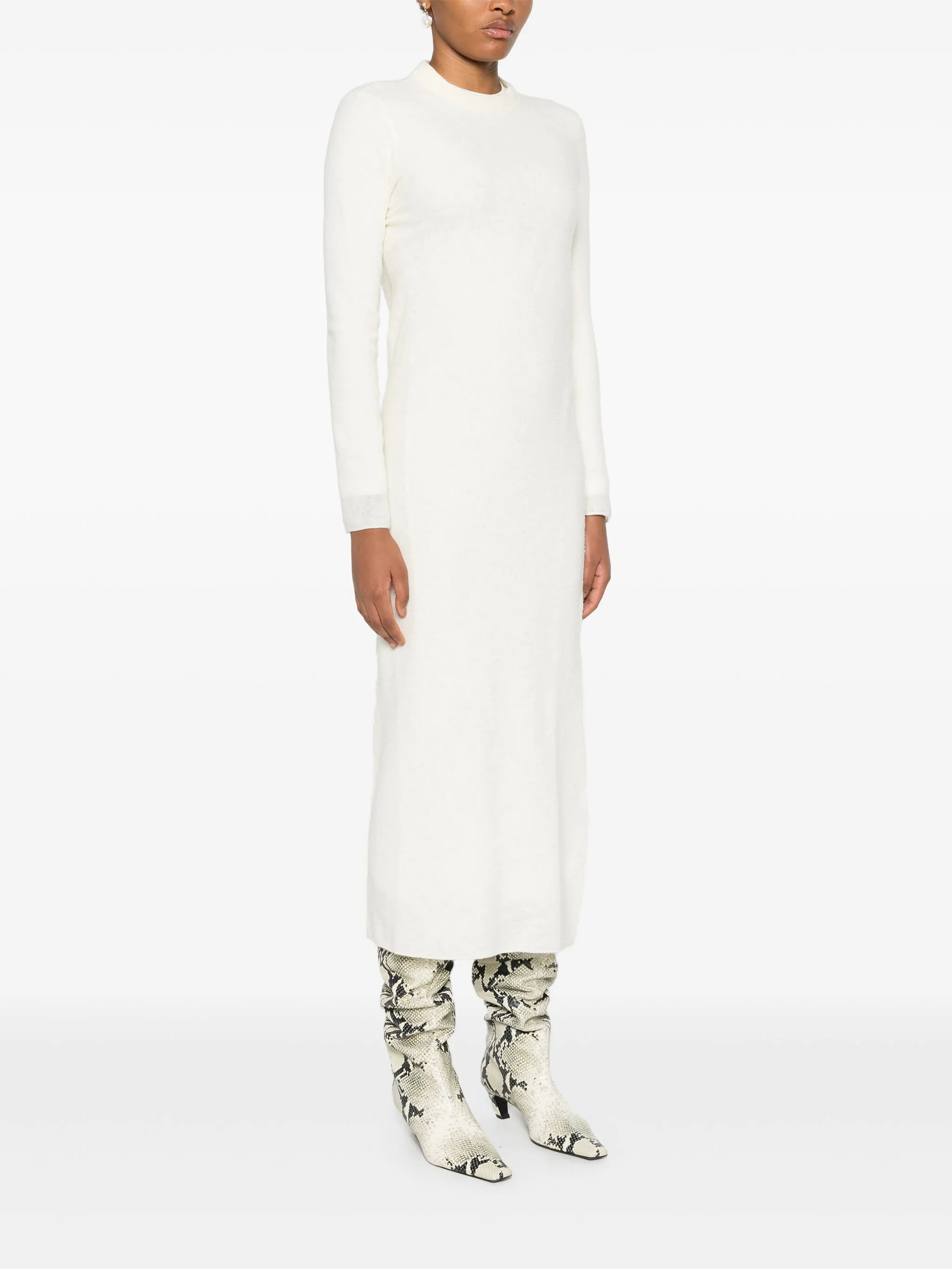 layered wool midi dress