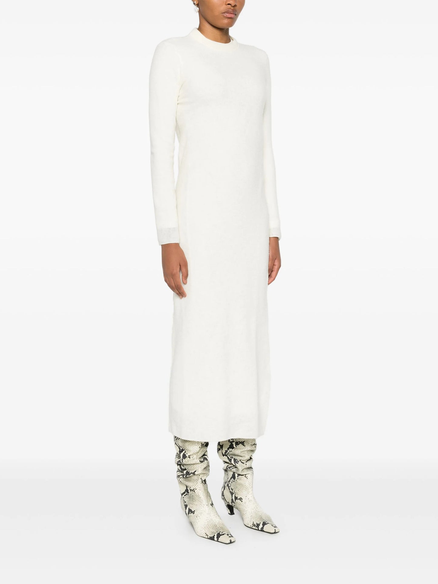 layered wool midi dress