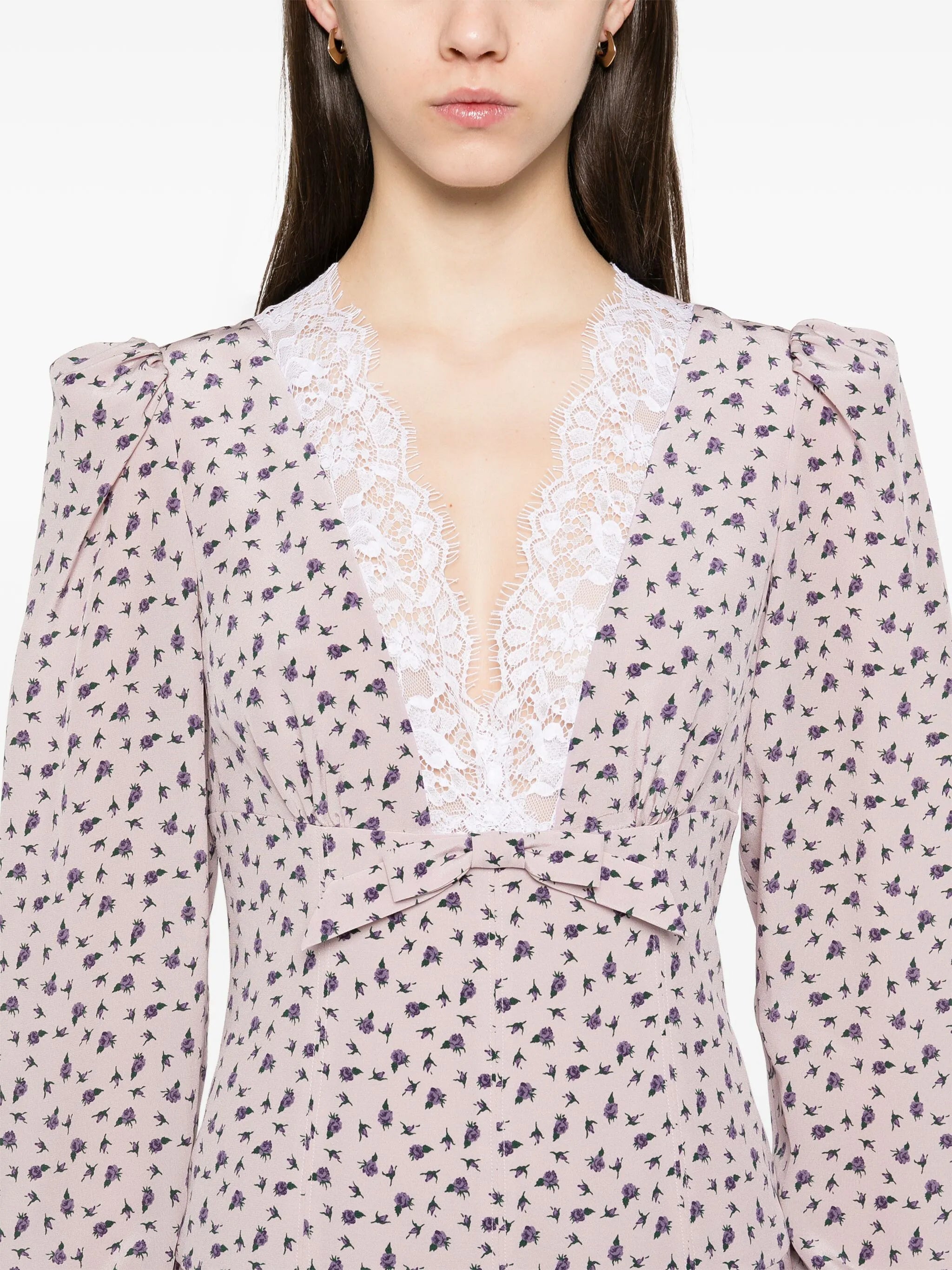 rose-print midi dress