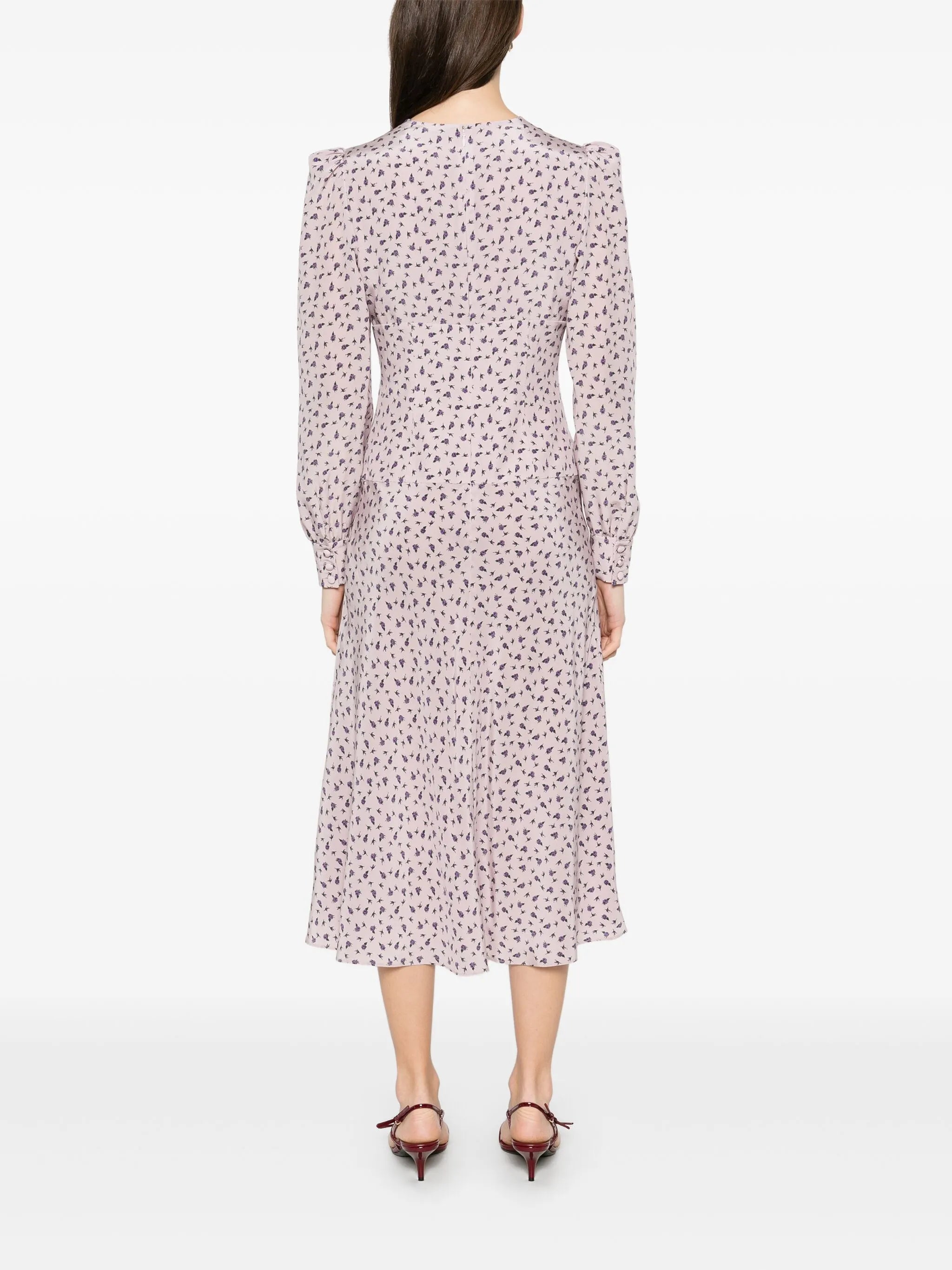 rose-print midi dress