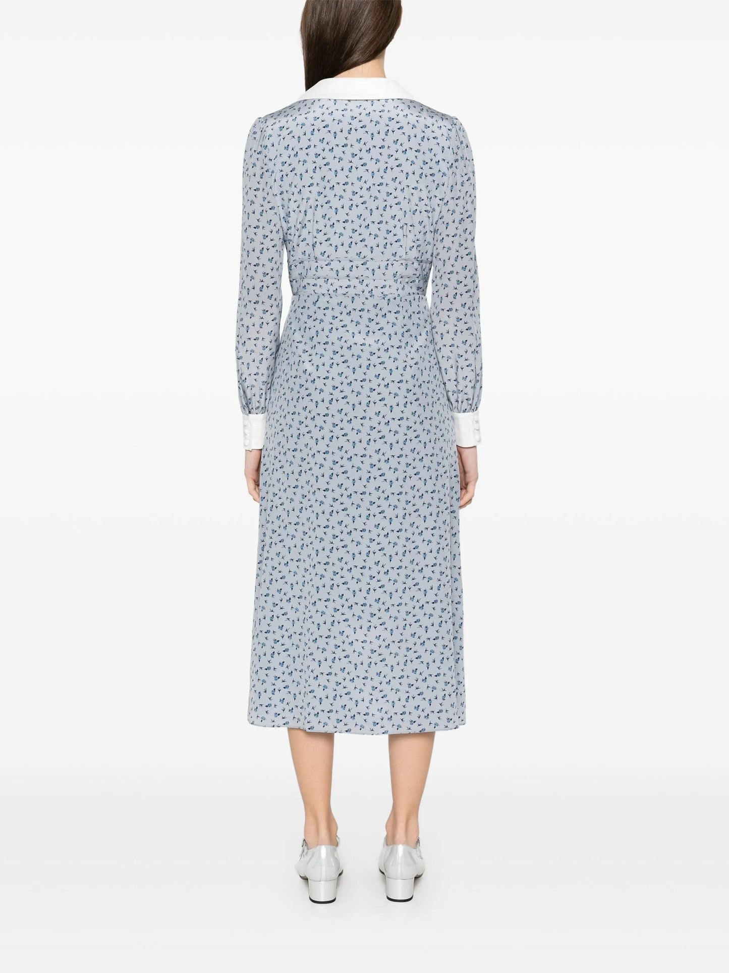 rose-print midi dress