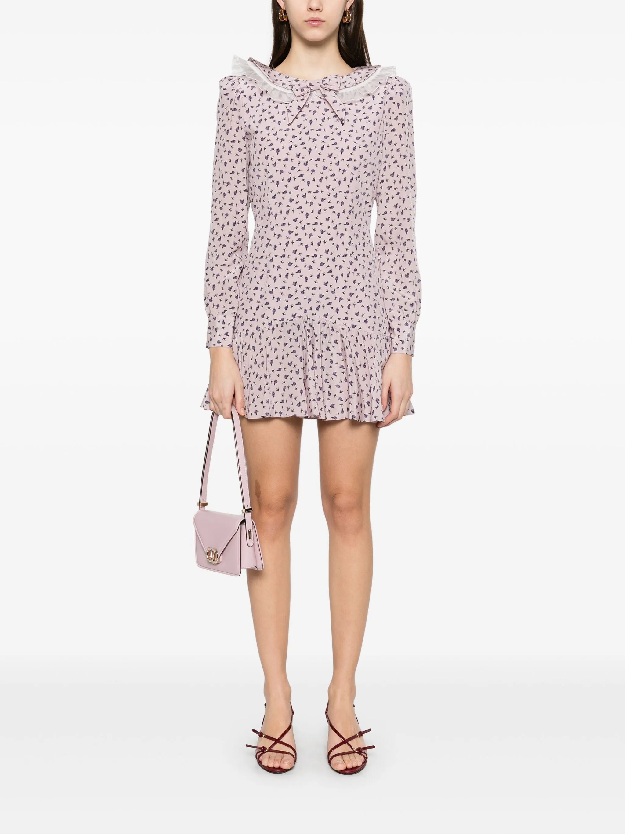 rose-print mini dress