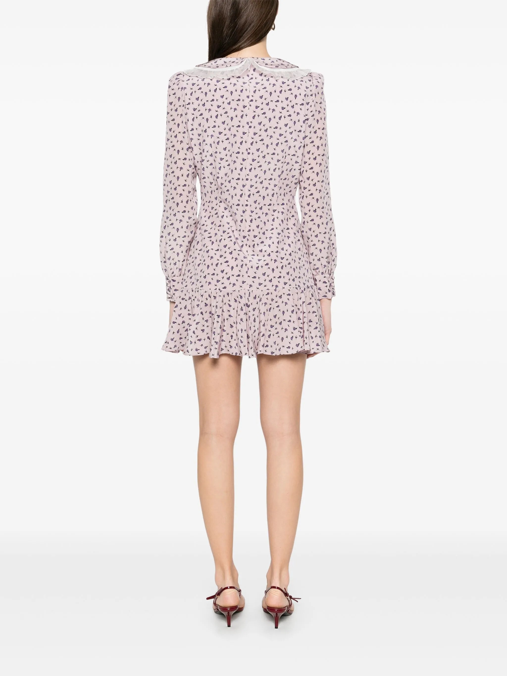 rose-print mini dress