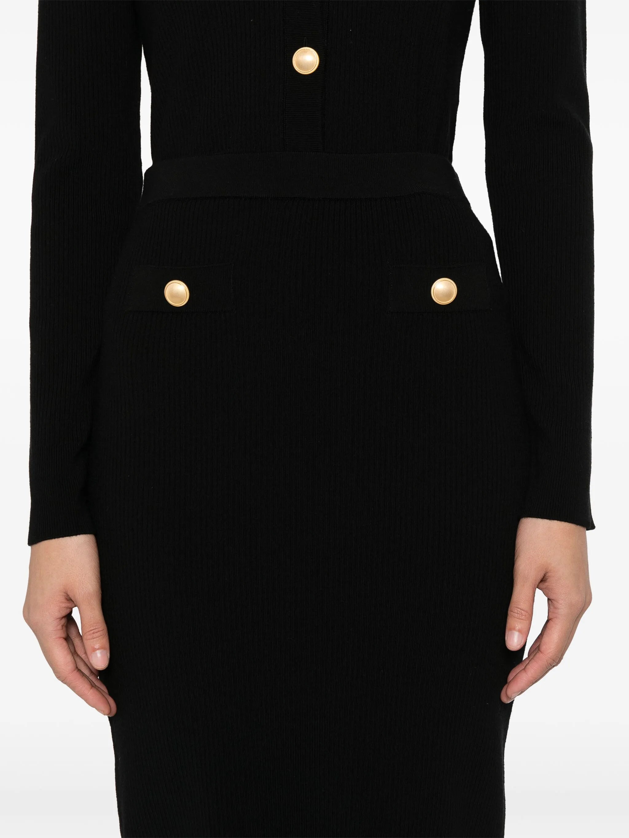 ribbed midi skirt