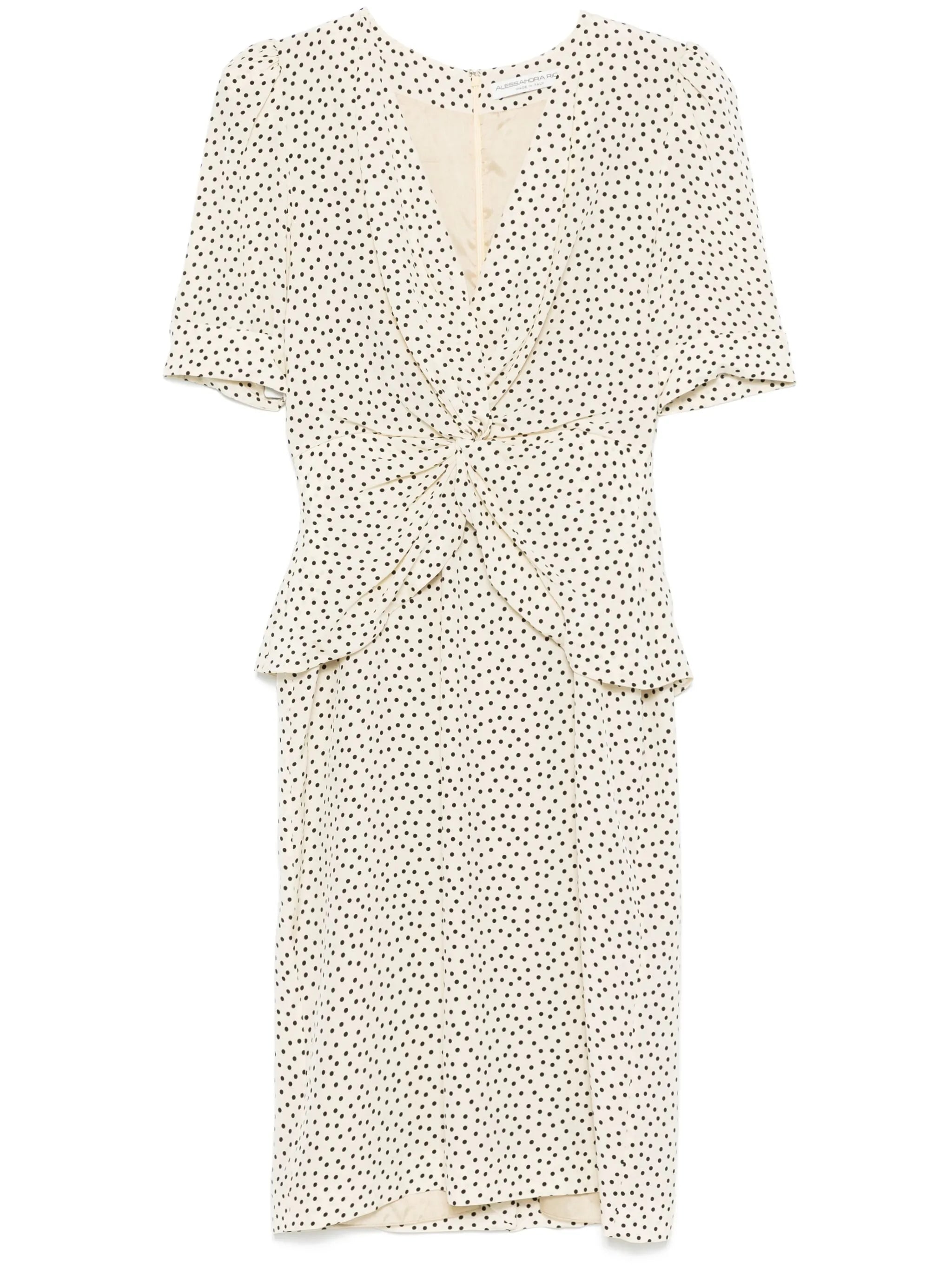 polka-dot silk midi dress