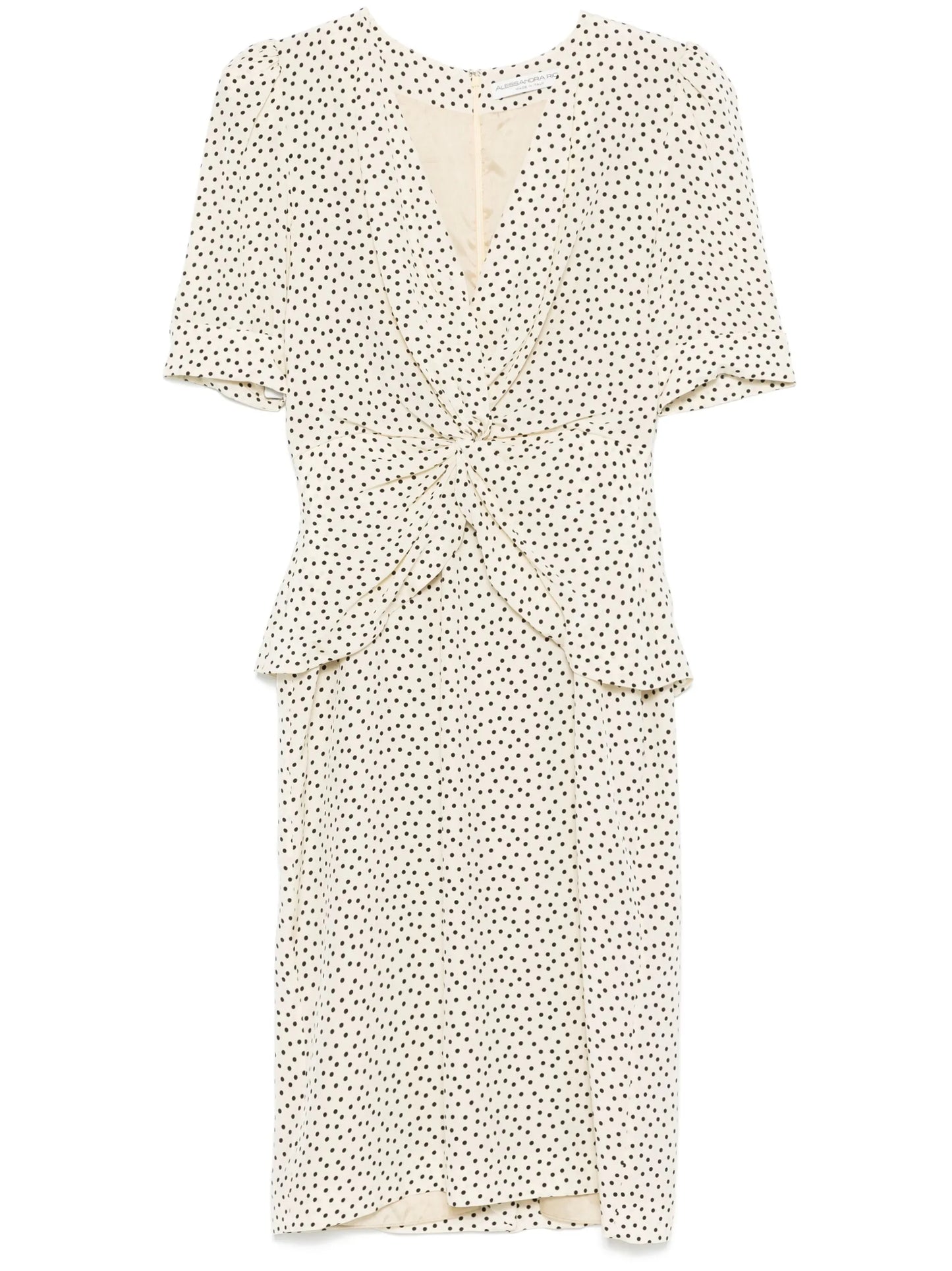 polka-dot silk midi dress