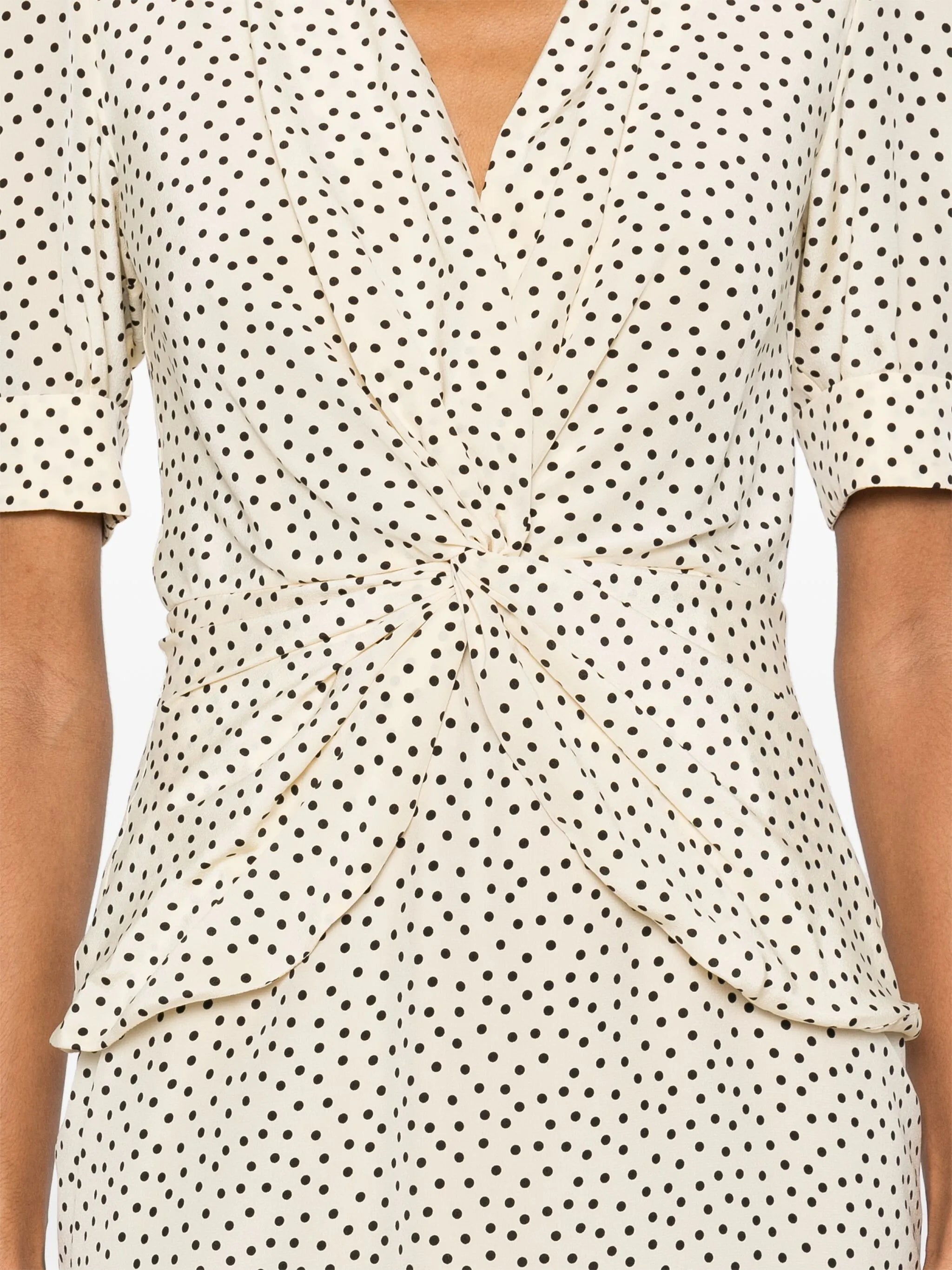 polka-dot silk midi dress