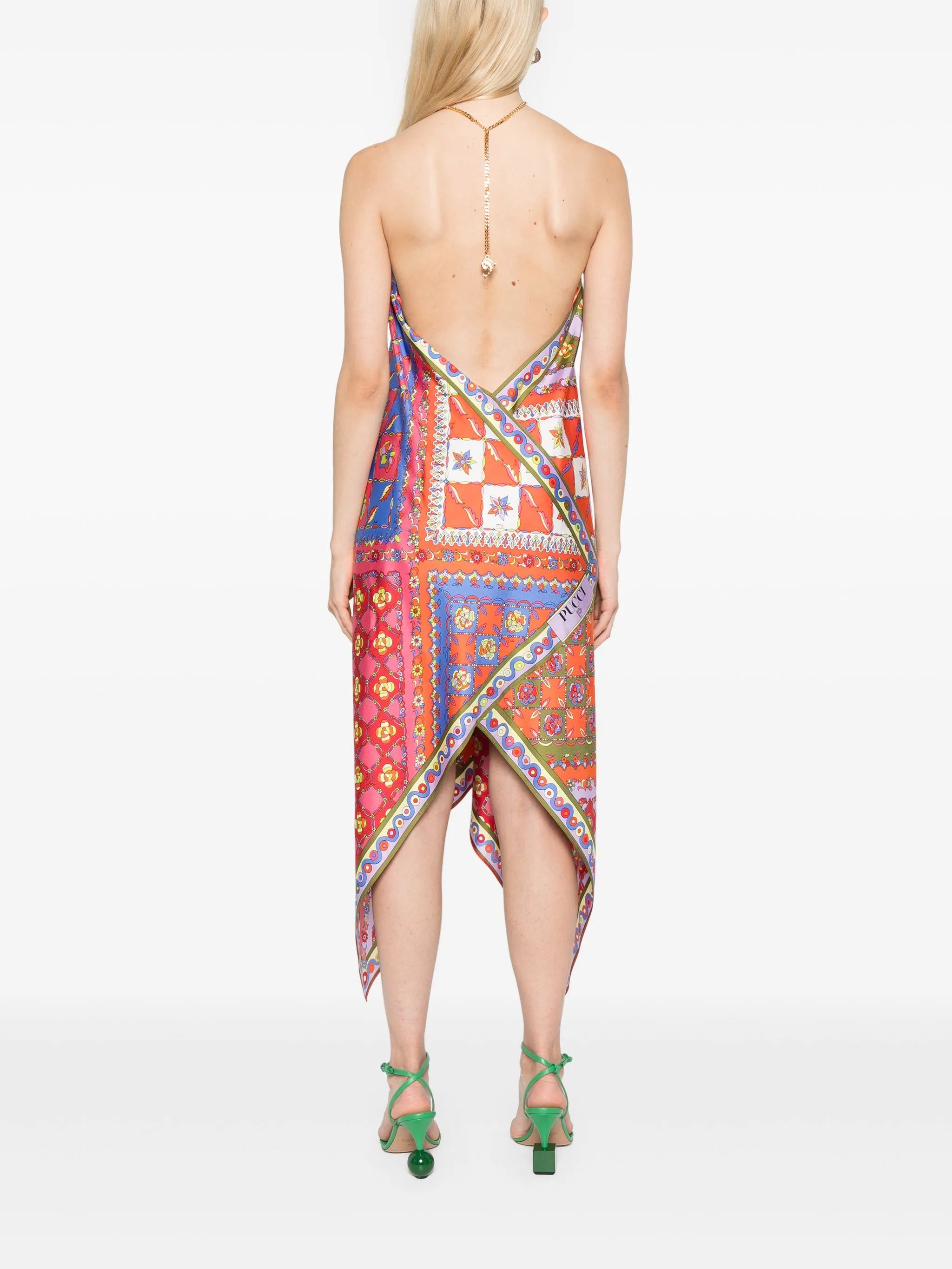 Festa-print silk midi dress