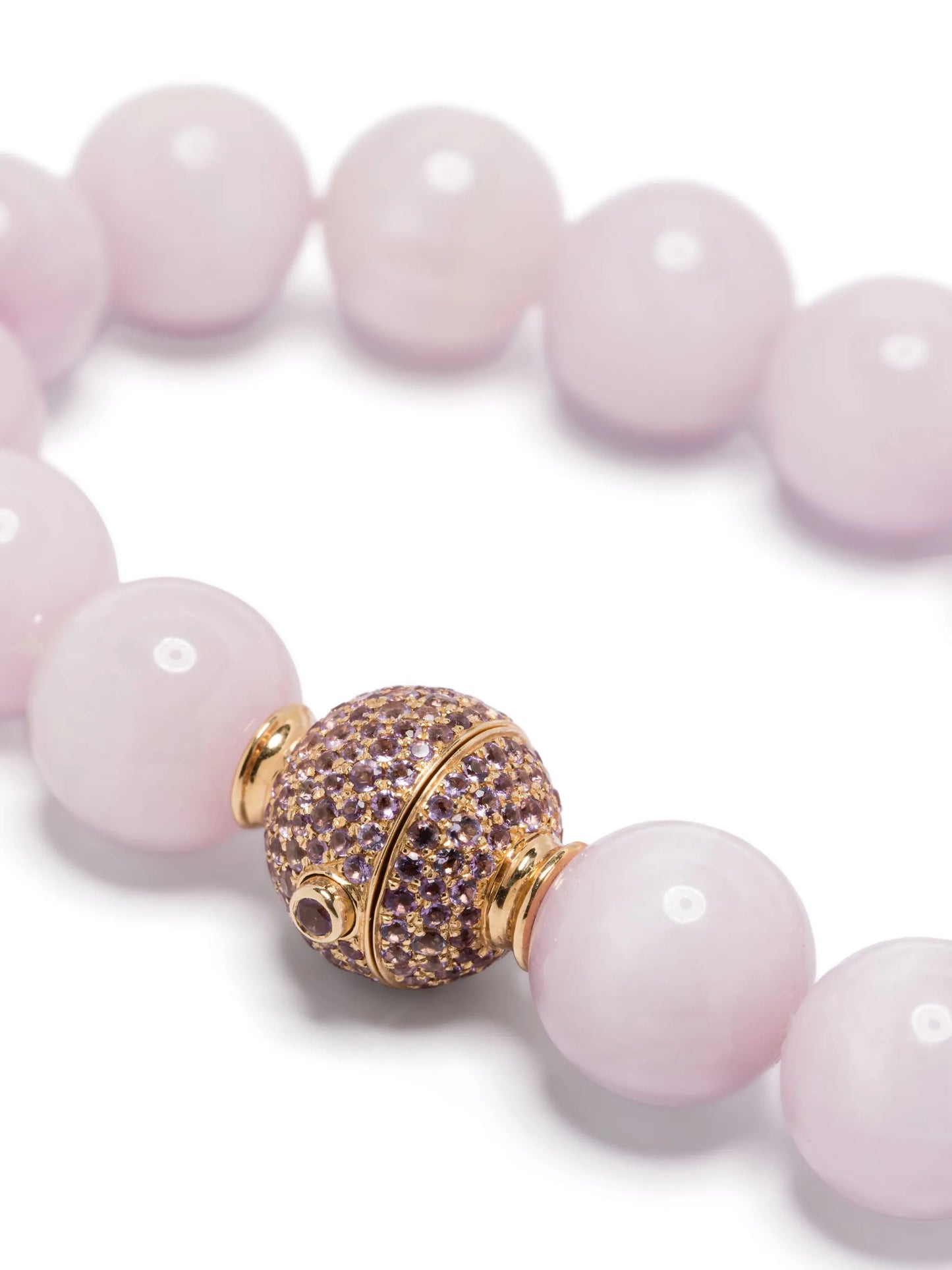 18CT yellow gold Orb kunzite amethyst bracelet