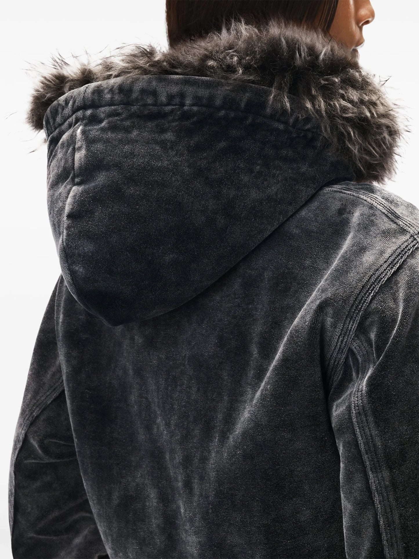 velour hooded jacket