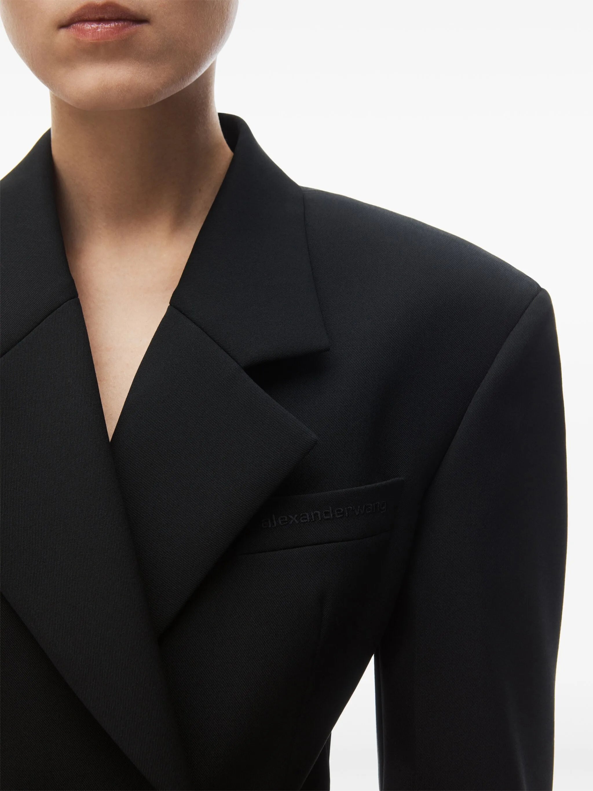 asymmetric blazer wool-twill mini dress