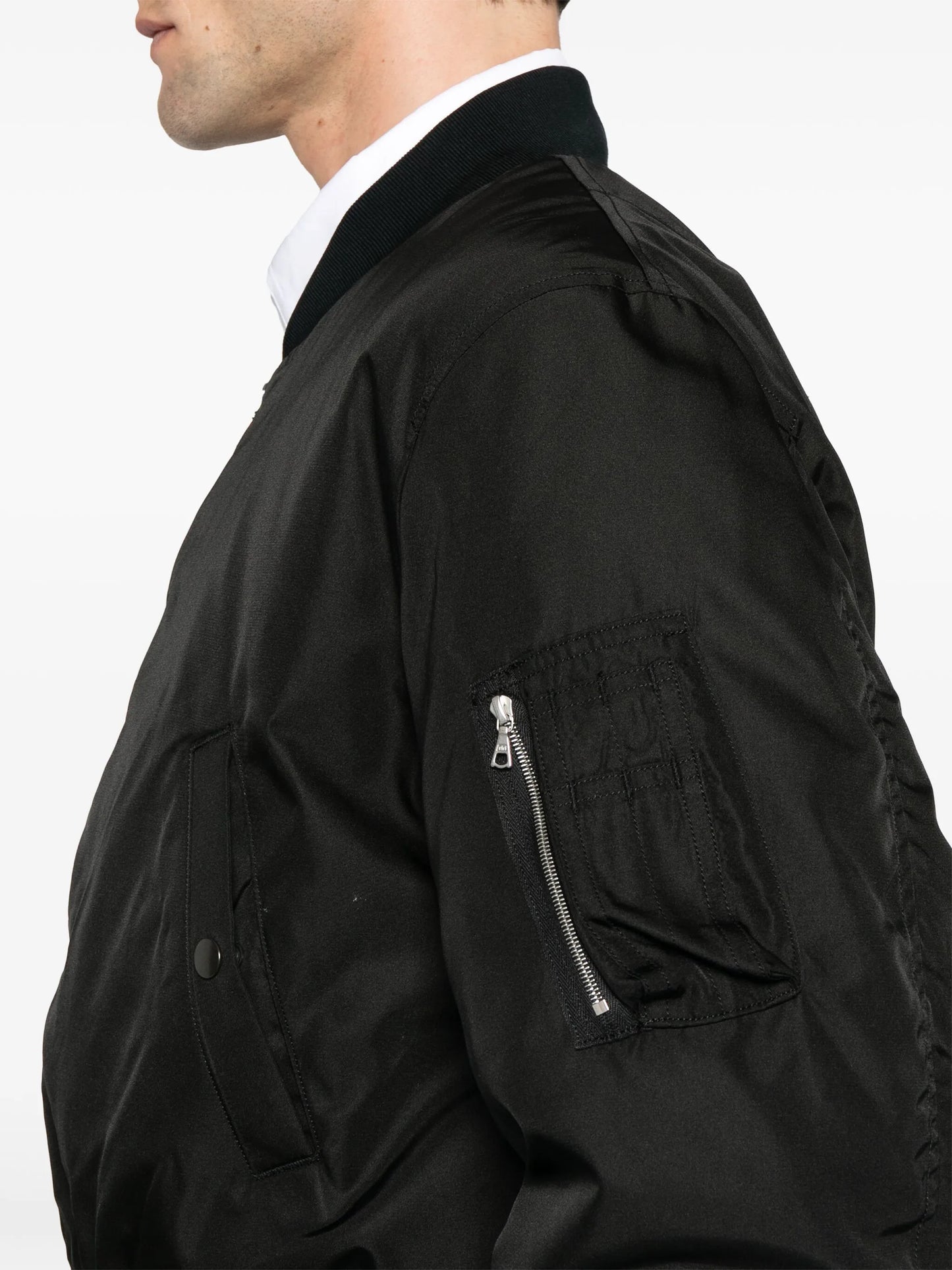 silk twill bomber jacket