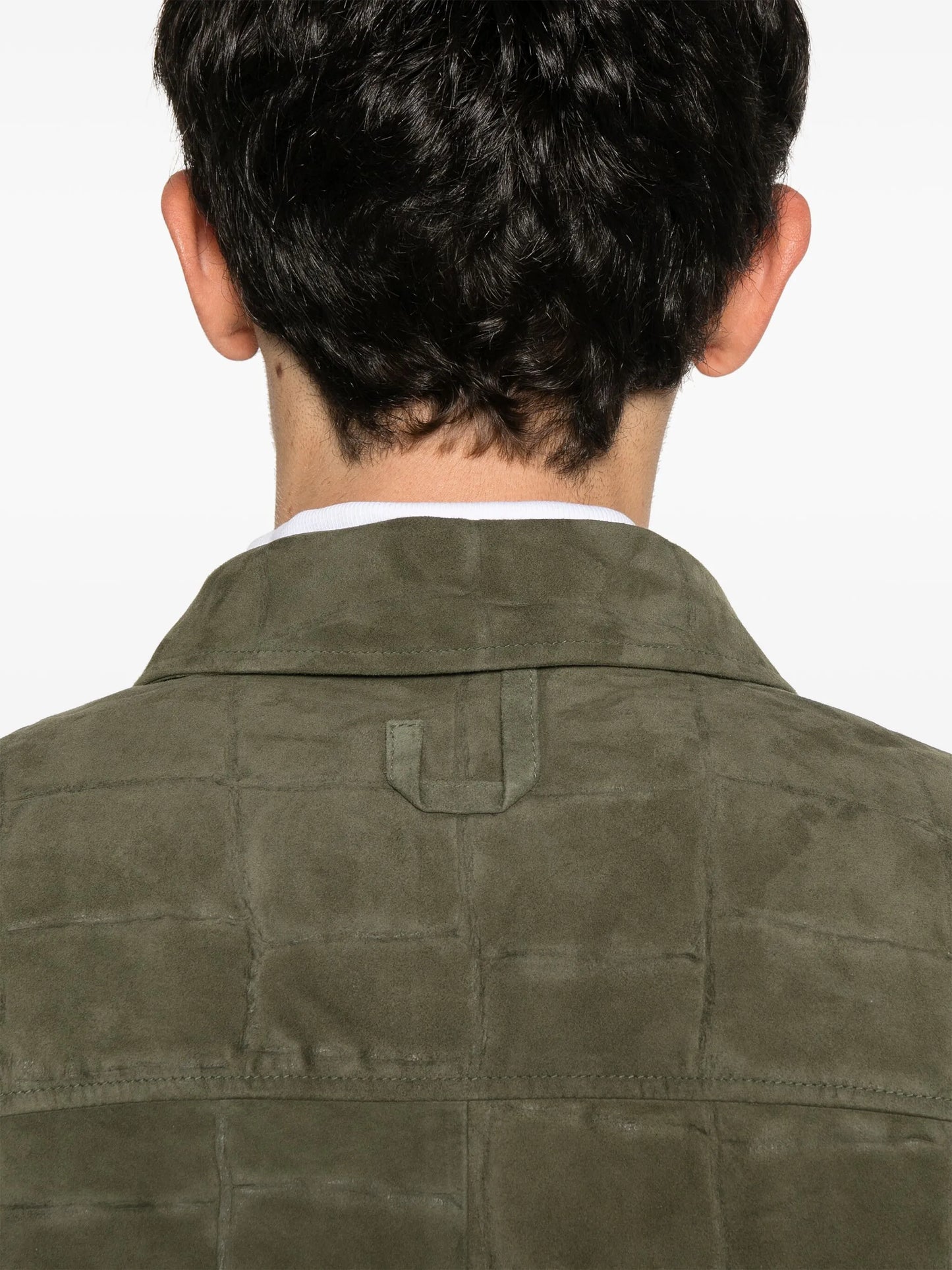 croc-embossed leather shirt