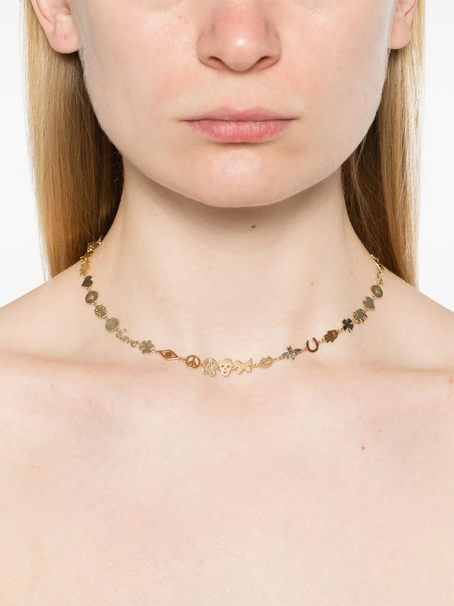 14K yellow gold Multi-Icon necklace