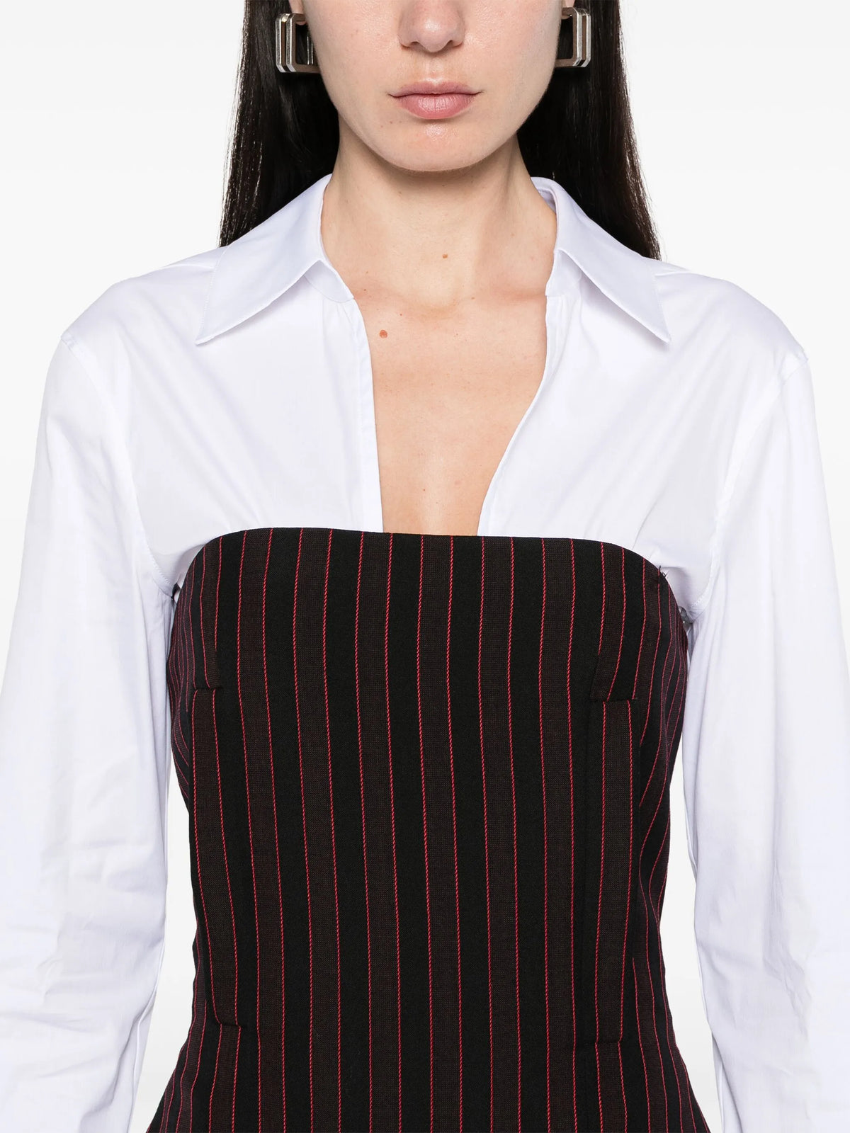 pinstriped mini dress