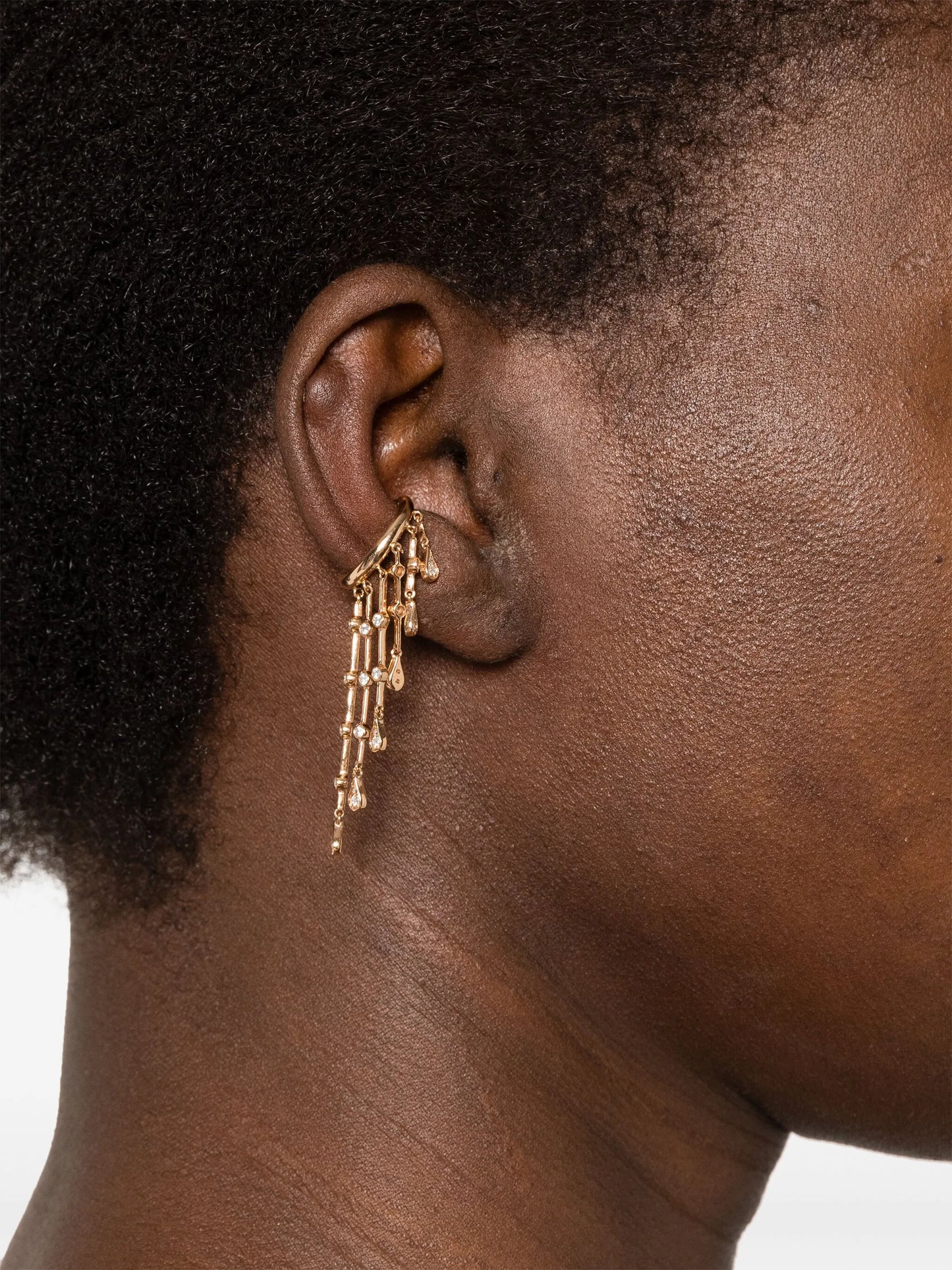 18K yellow gold diamond ear cuff
