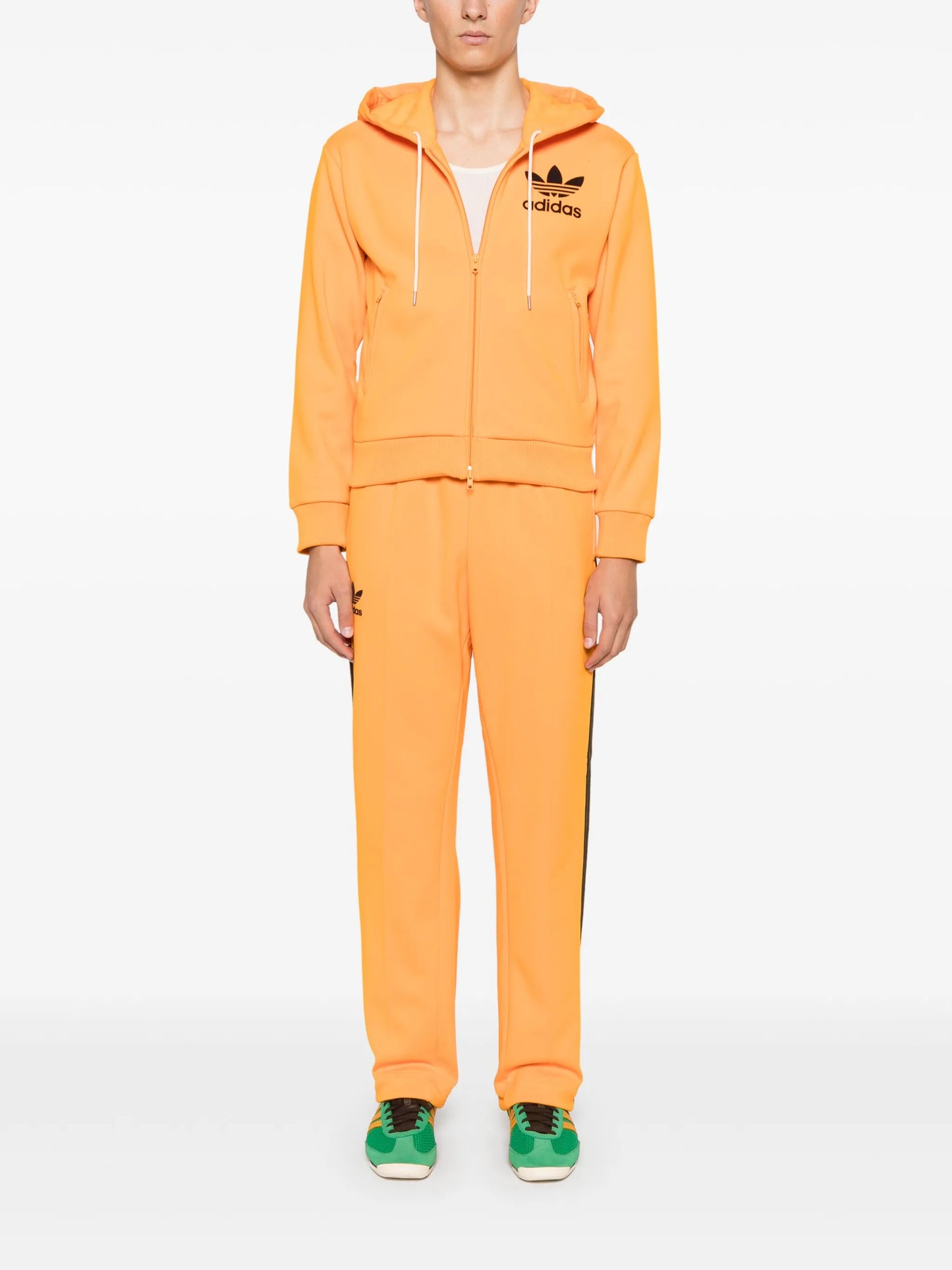 x Wales Bonner logo-flocked hoodie