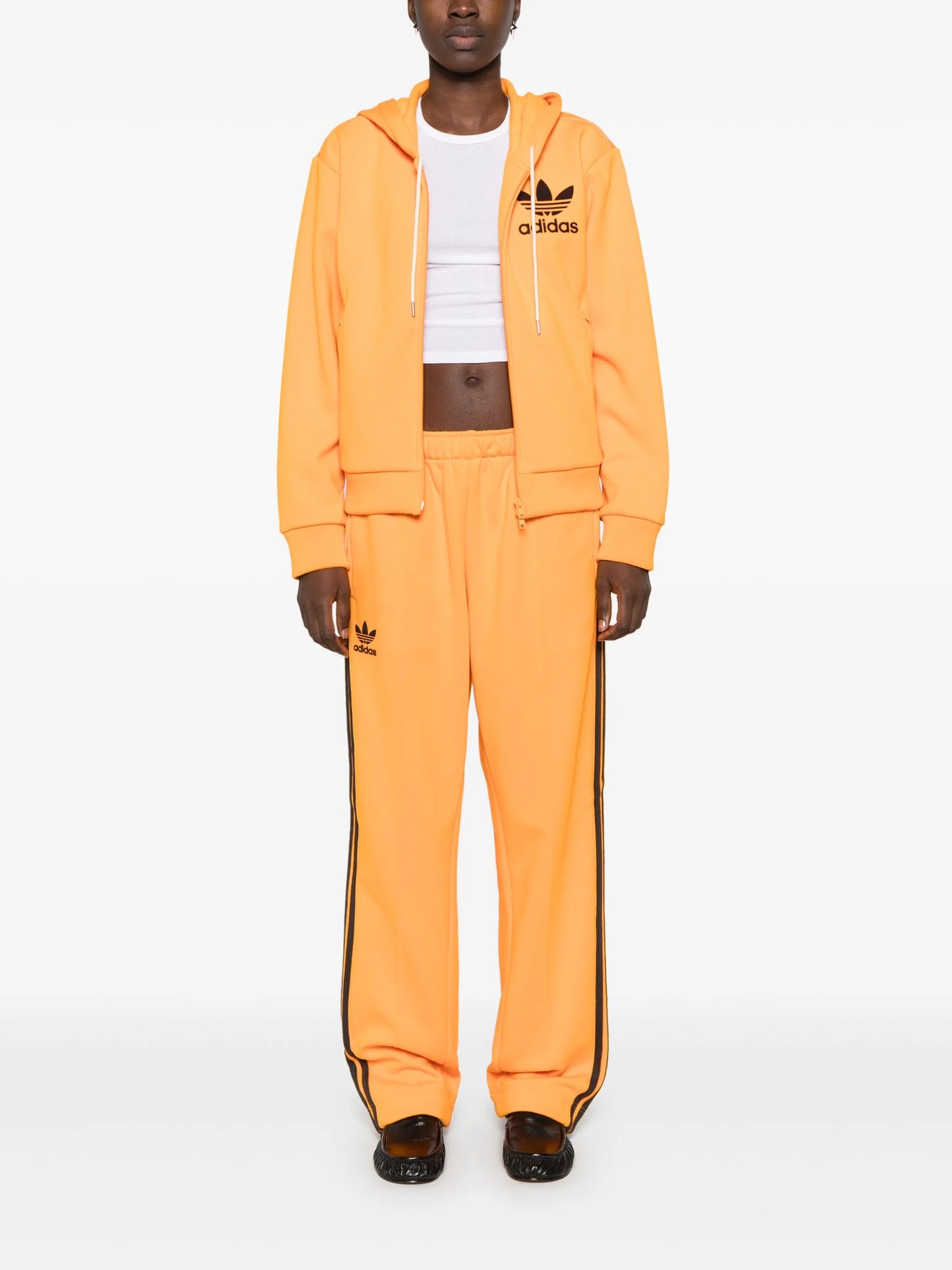 x Wales Bonner logo-flocked hoodie