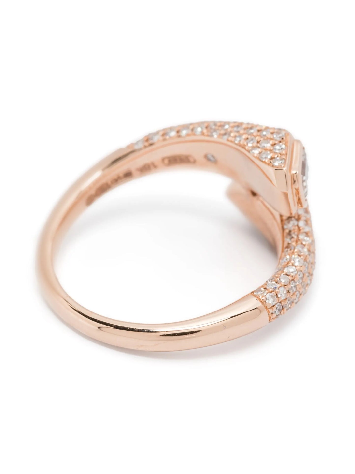18KT rose gold Bypass diamonds pink ring