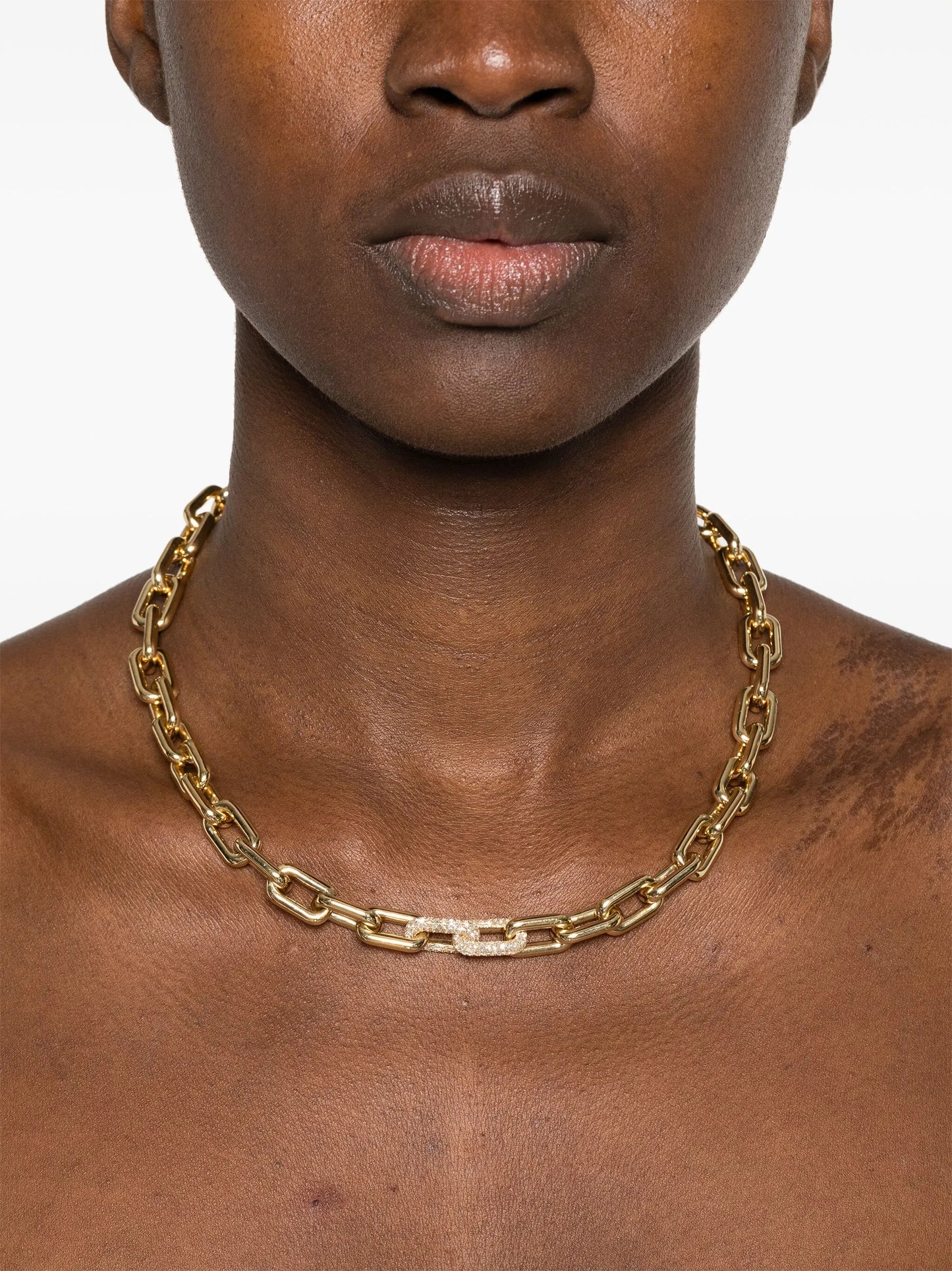 18kt yellow gold chain diamond necklace