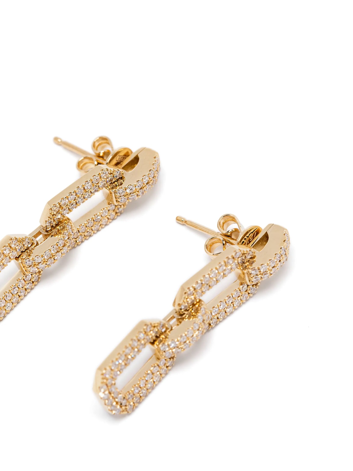 18K yellow gold flat geo diamond earrings