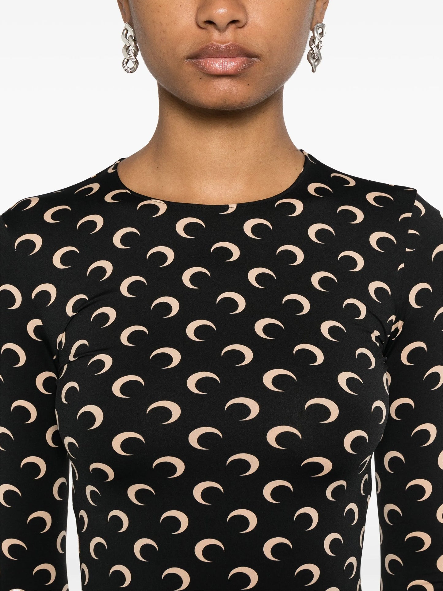 moon-print T-shirt