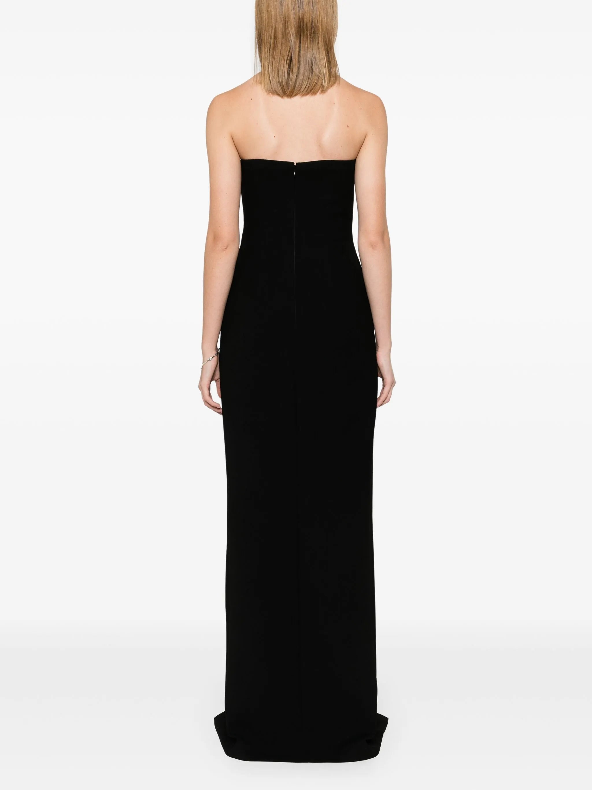 spike-neckline gown