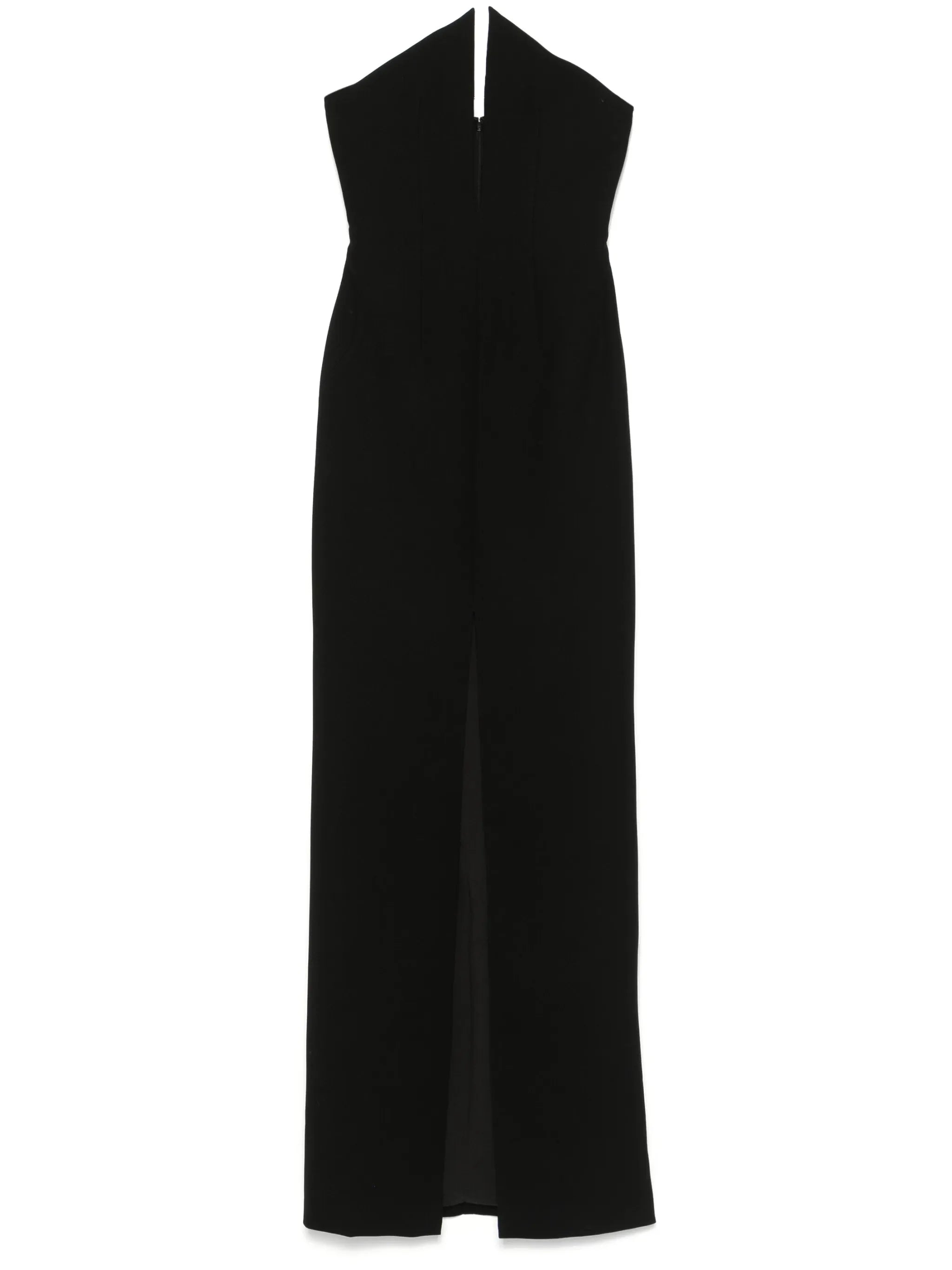 spike-neckline gown