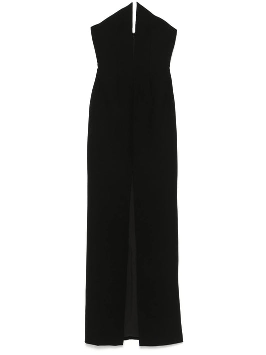 spike-neckline gown