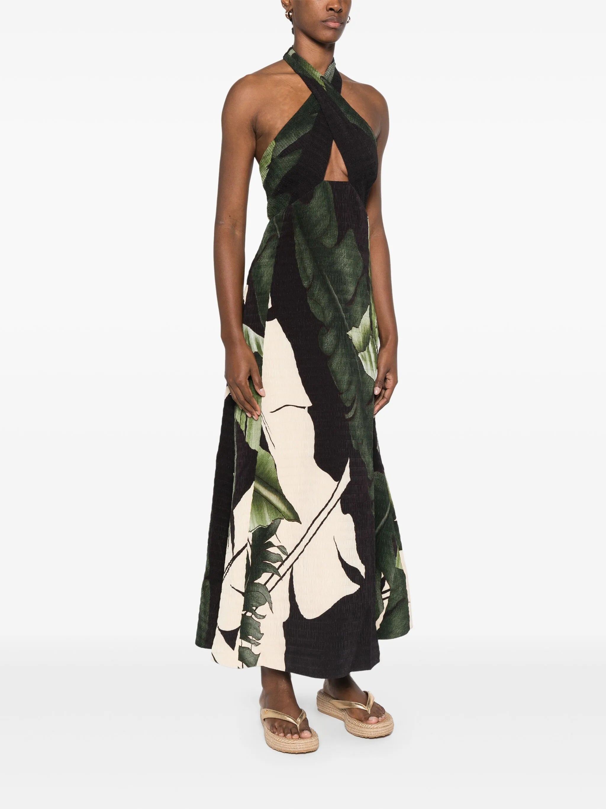 halterneck maxi dress