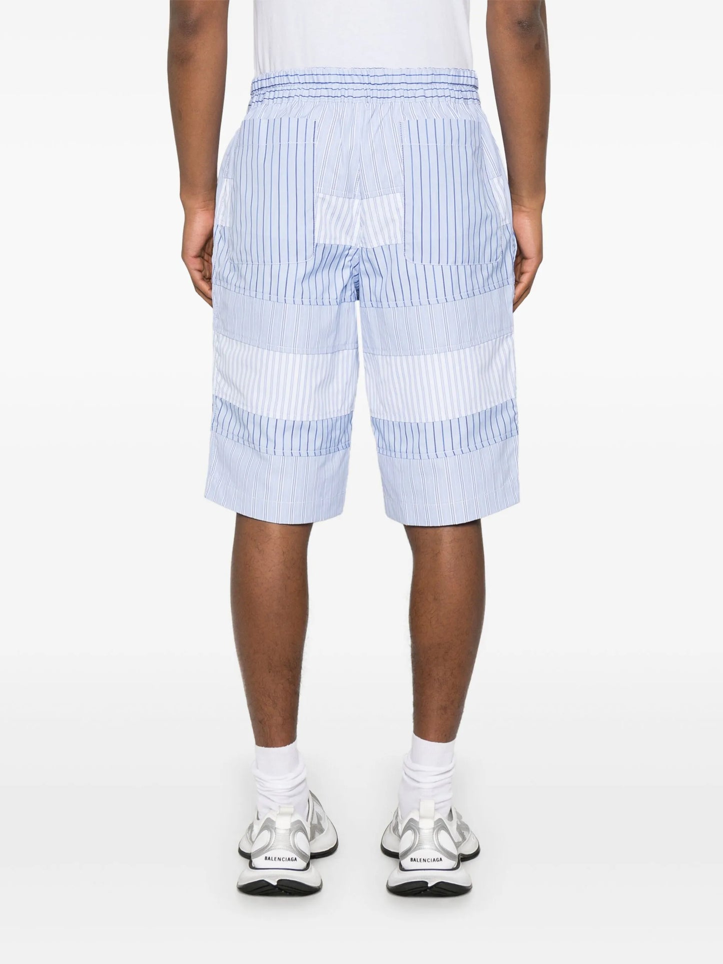 layered striped shorts
