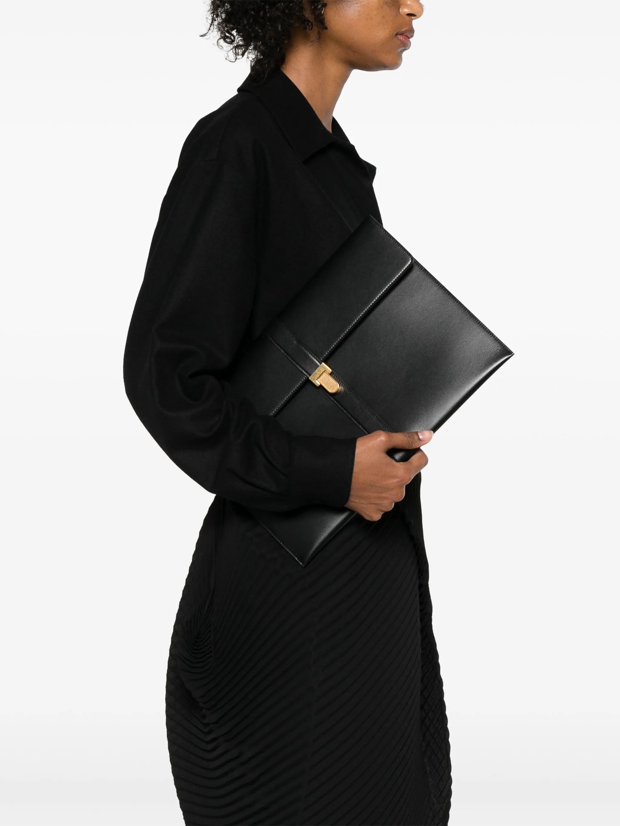 leather clutch bag