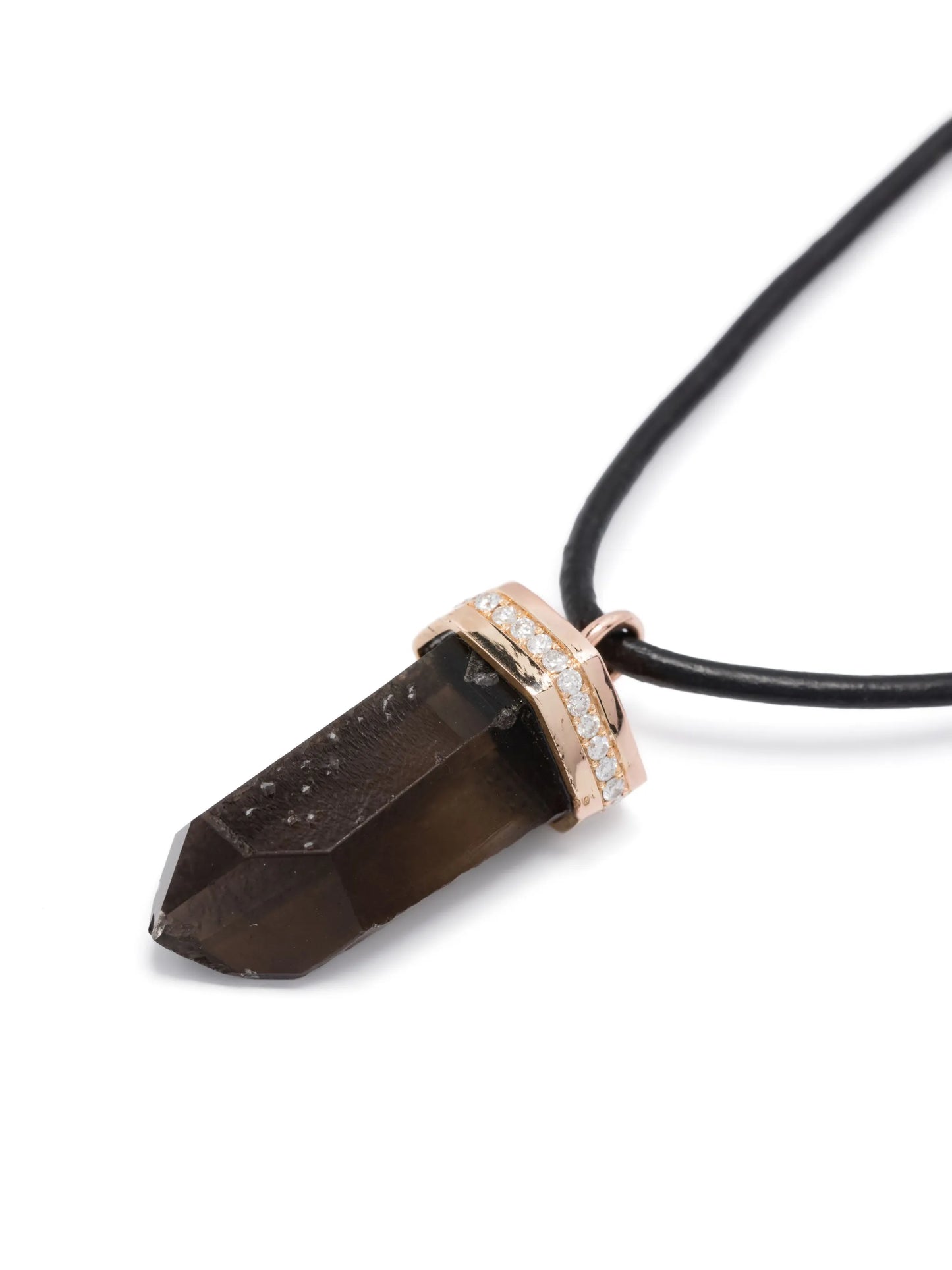 14kt rose gold smoky quartz pendant necklace